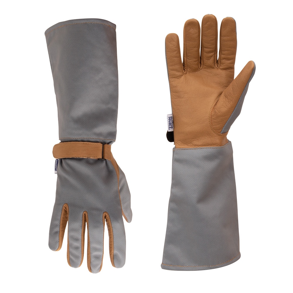Project Source Mens Large/x-large Gray Leather/Polyester Gardening Gloves  in the Work Gloves department at