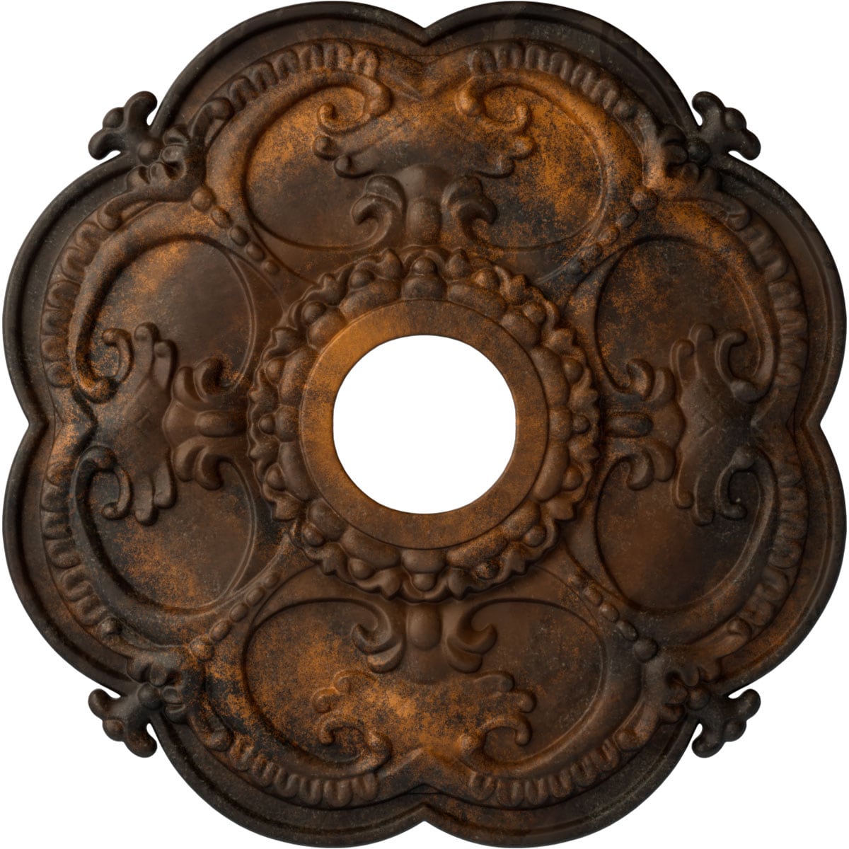 Ekena Millwork CM17RORUS Rotherham 18-in W x 18-in L Painted Rust Polyurethane Whole Ceiling Medallion