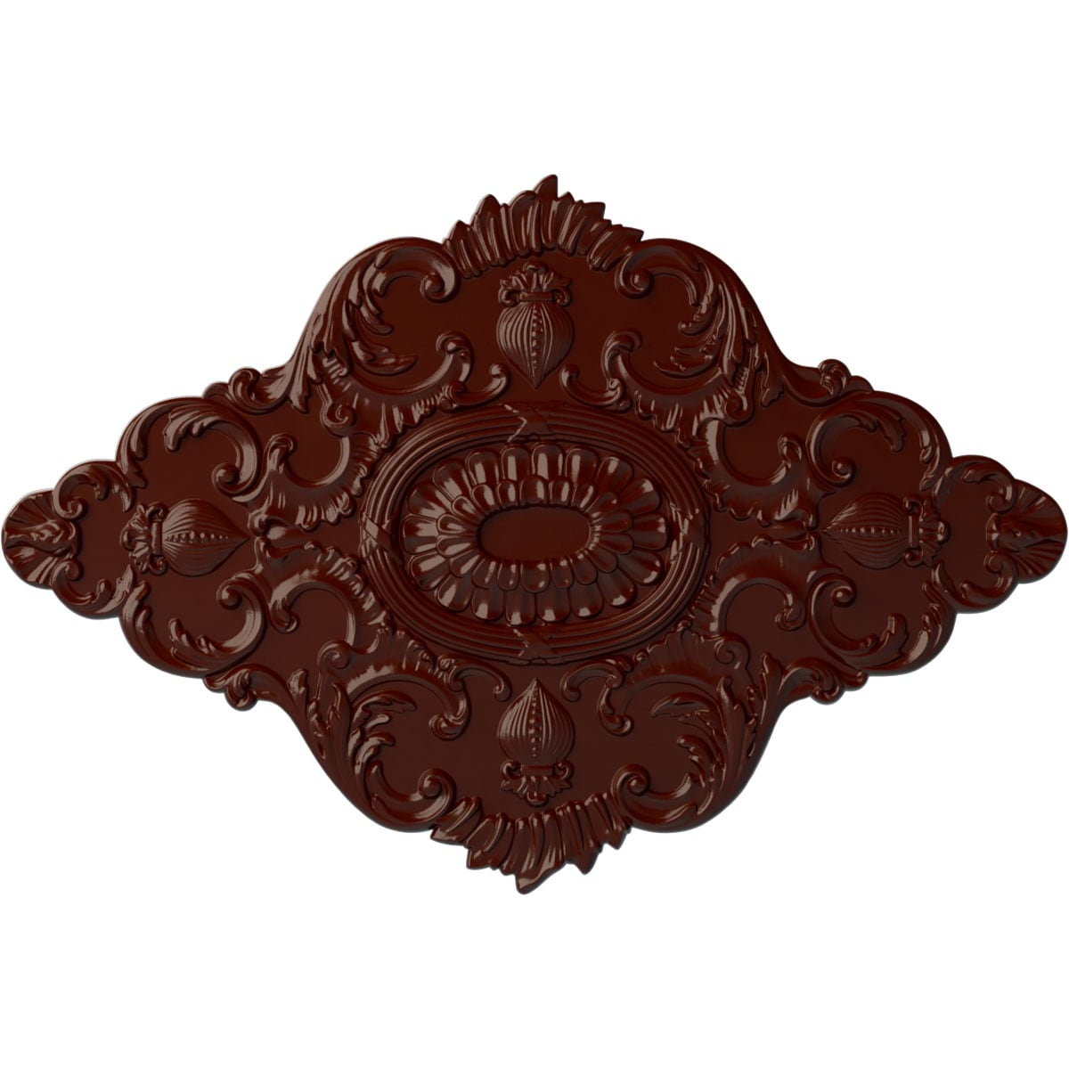 Ekena Millwork CM42X28ASBMF Ashford 28.875-in W x 42.75-in L Painted Brushed Mahogany Polyurethane Whole Ceiling Medallion