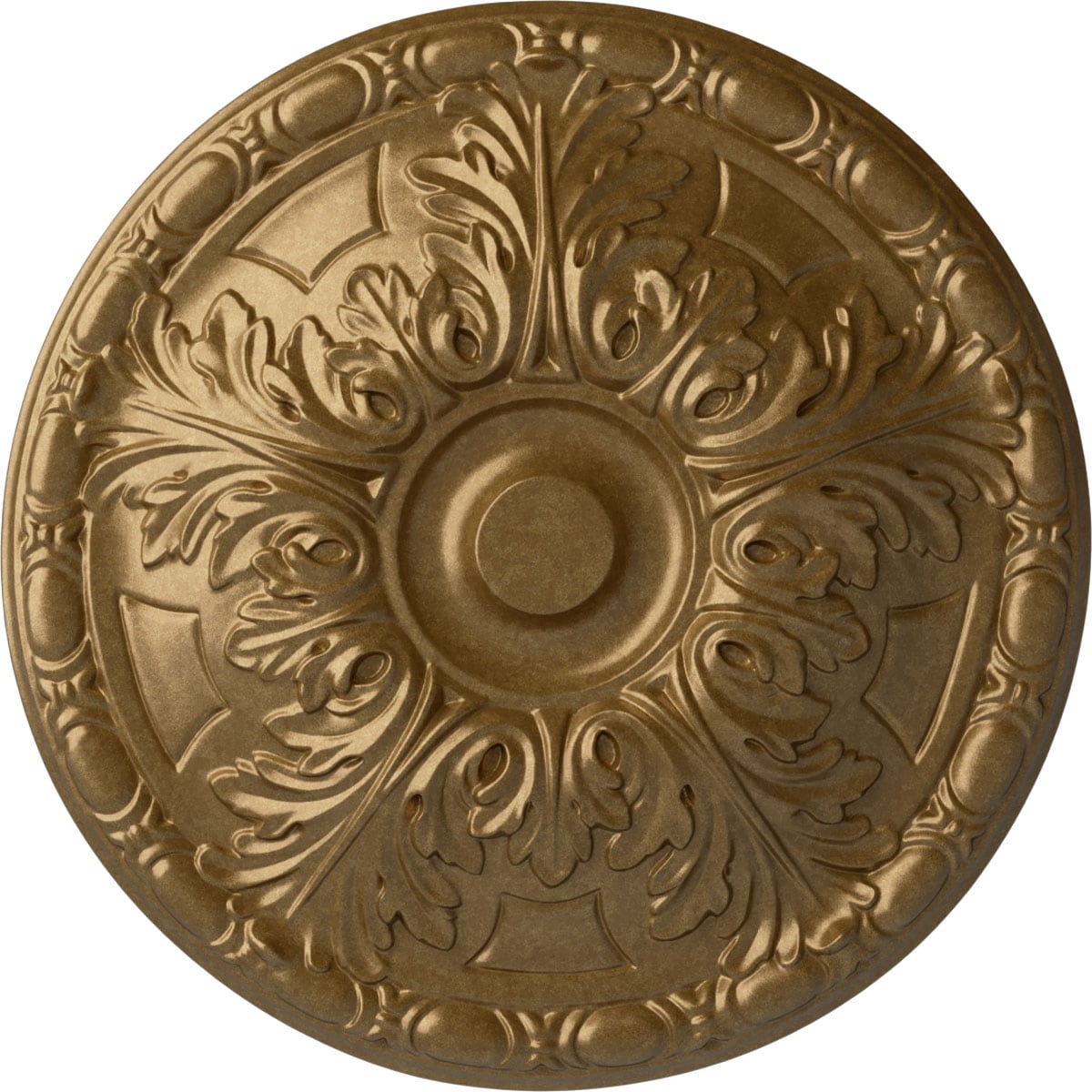 Ekena Millwork CM16GAPAS Granada 15.75-in W x 15.75-in L Painted Pale Gold Polyurethane Whole Ceiling Medallion