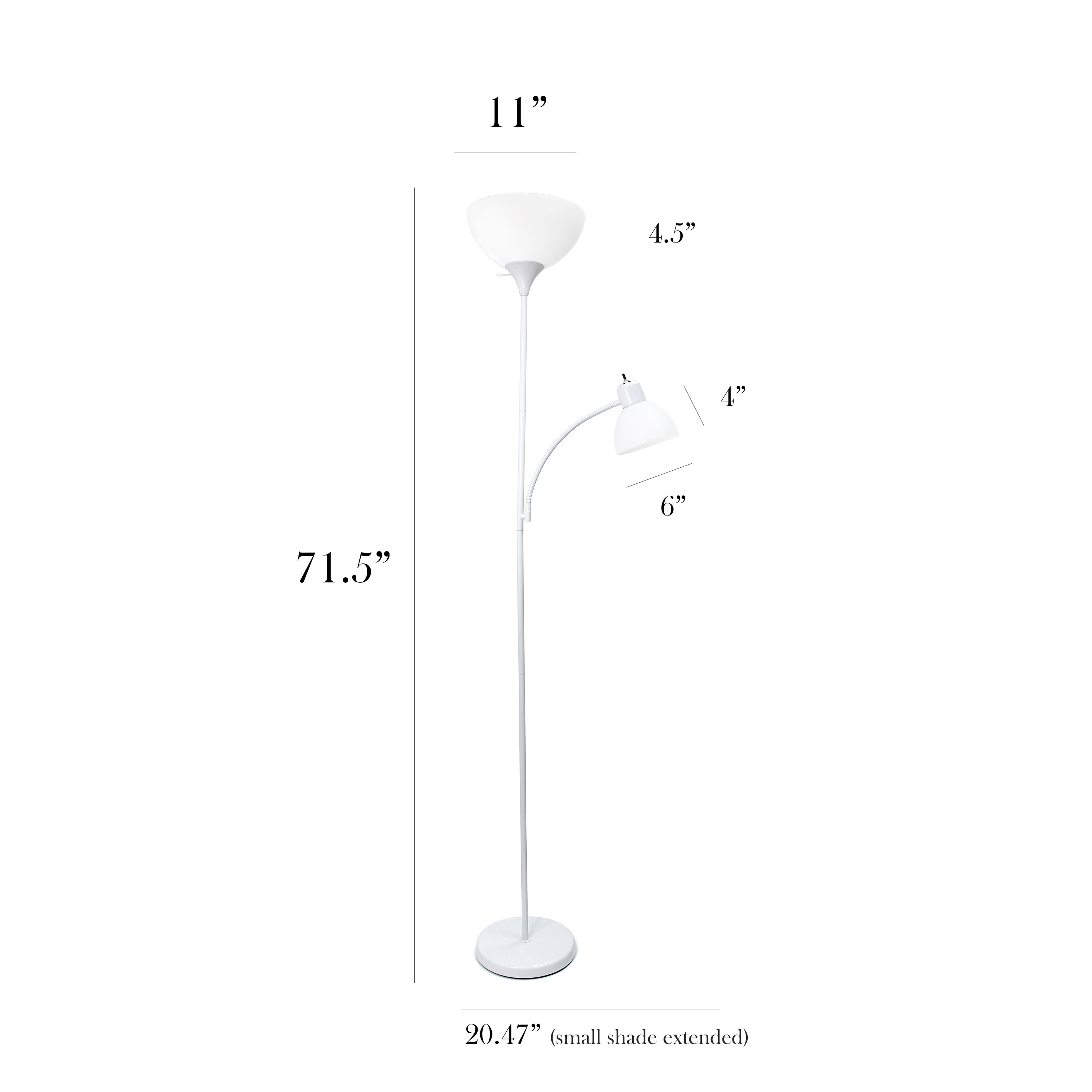 Simple Designs LF2000-WHT-2PK floorlamps - View #3