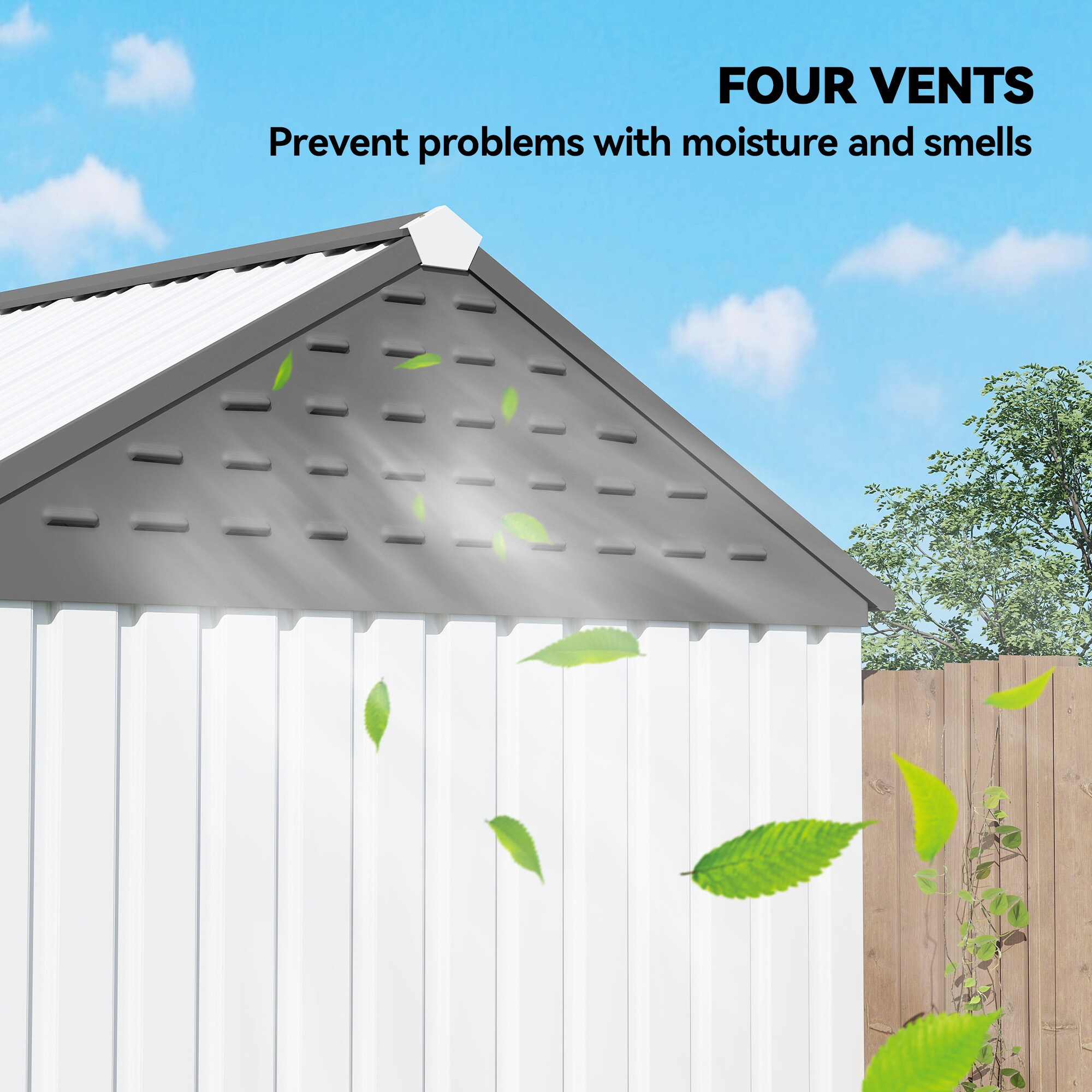 Outsunny 845-331V01WT Metal-Storage-Buildings-Sheds - View #5
