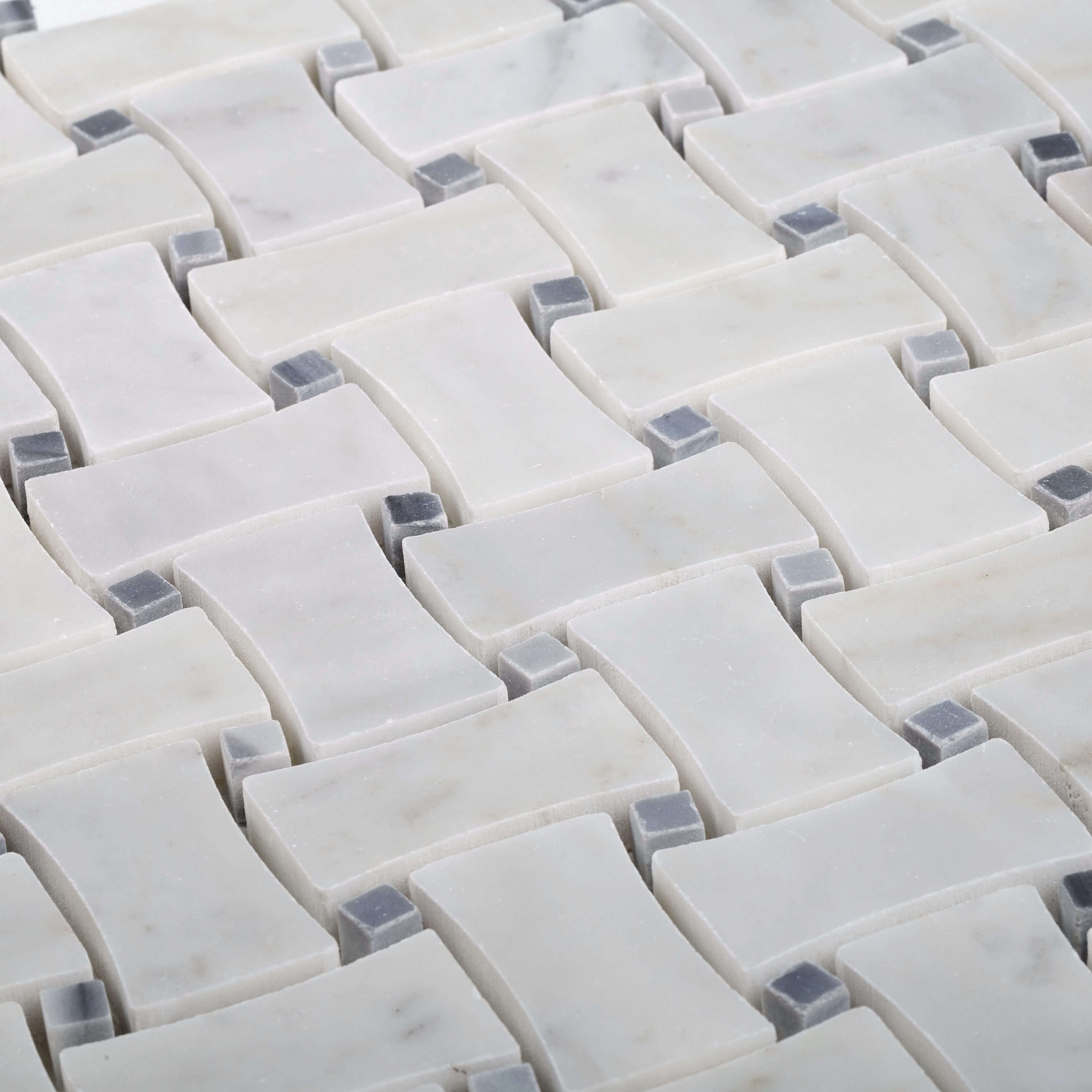 12" x 12" Gray Marble Basketweave Mosaic Tile