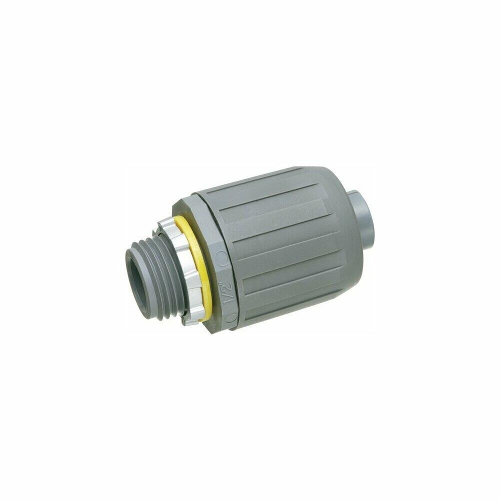  JNSN94827 Arlington Industries NMLT5-1 0.5 in. Gray Non-Metalic Snap2IT Liquid-Tight Push-on Straight Connector