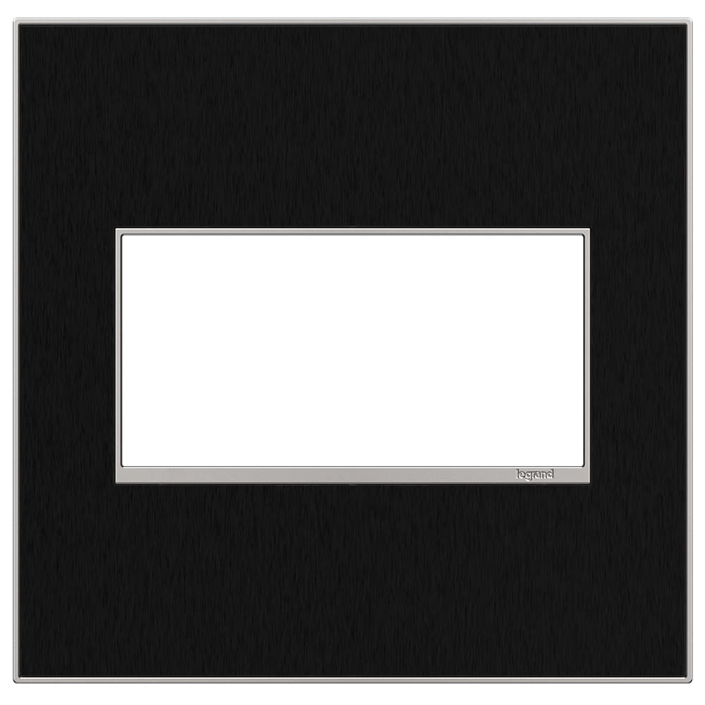 Legrand AWM2GBLS4 adorne 2 -Gang Specialty Size Black Stainless Stainless steel Indoor Screwless Square Wall Plate