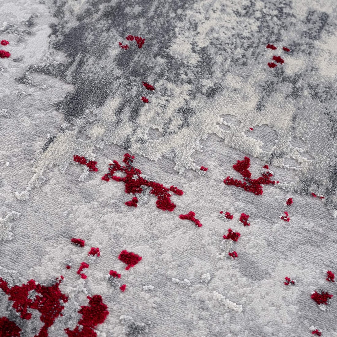 HomeRoots 4000390472 7 x 10 (ft) Polypropylene Red Rectangular Indoor Abstract Area rug