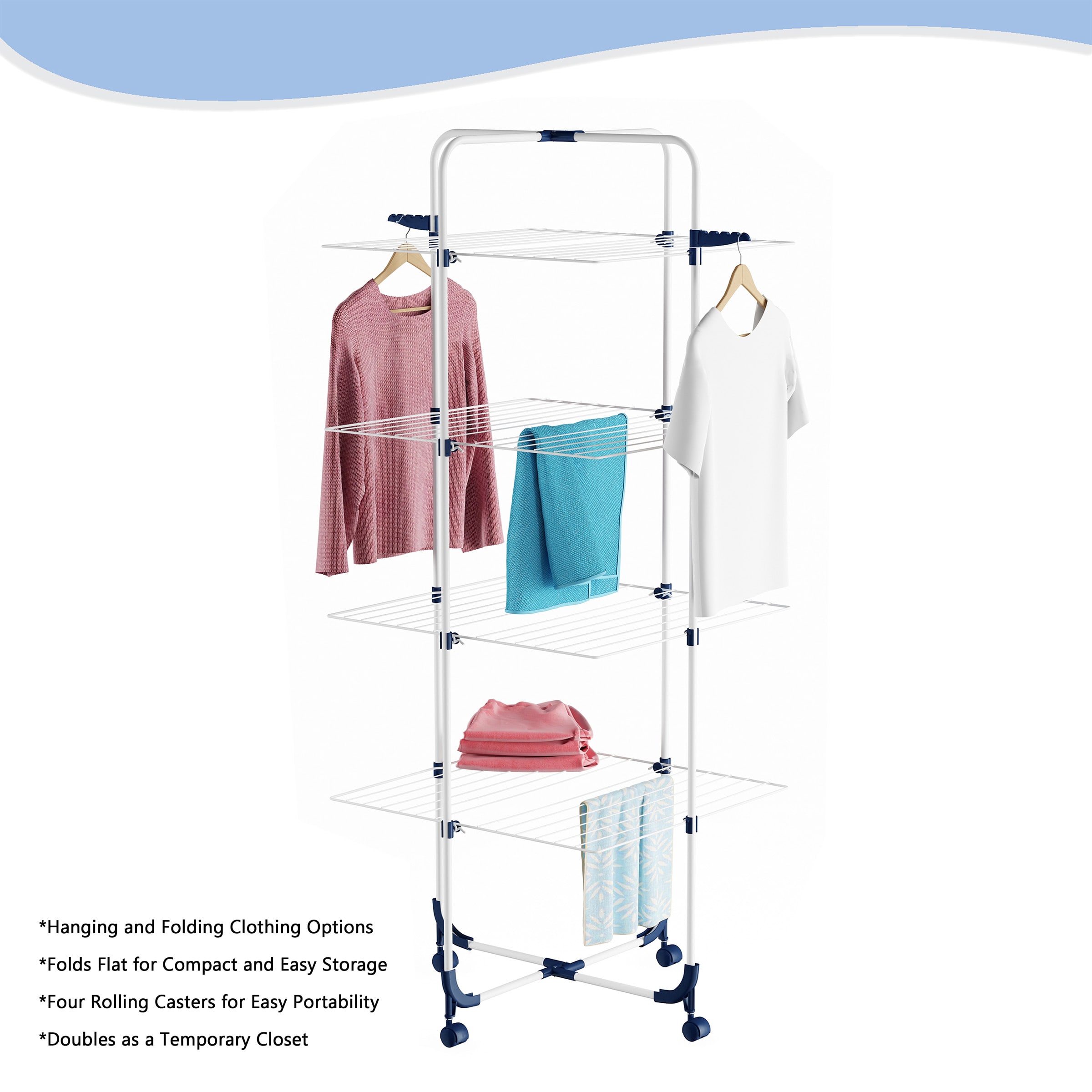 Sauder North Avenue ® Compact White Laundry Stand & Drying Rack, 1