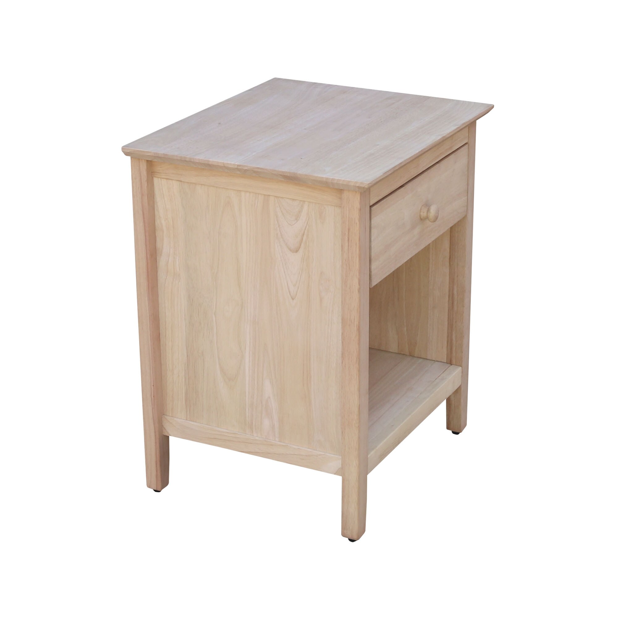 International Concepts Unfinished Rubberwood Nightstand