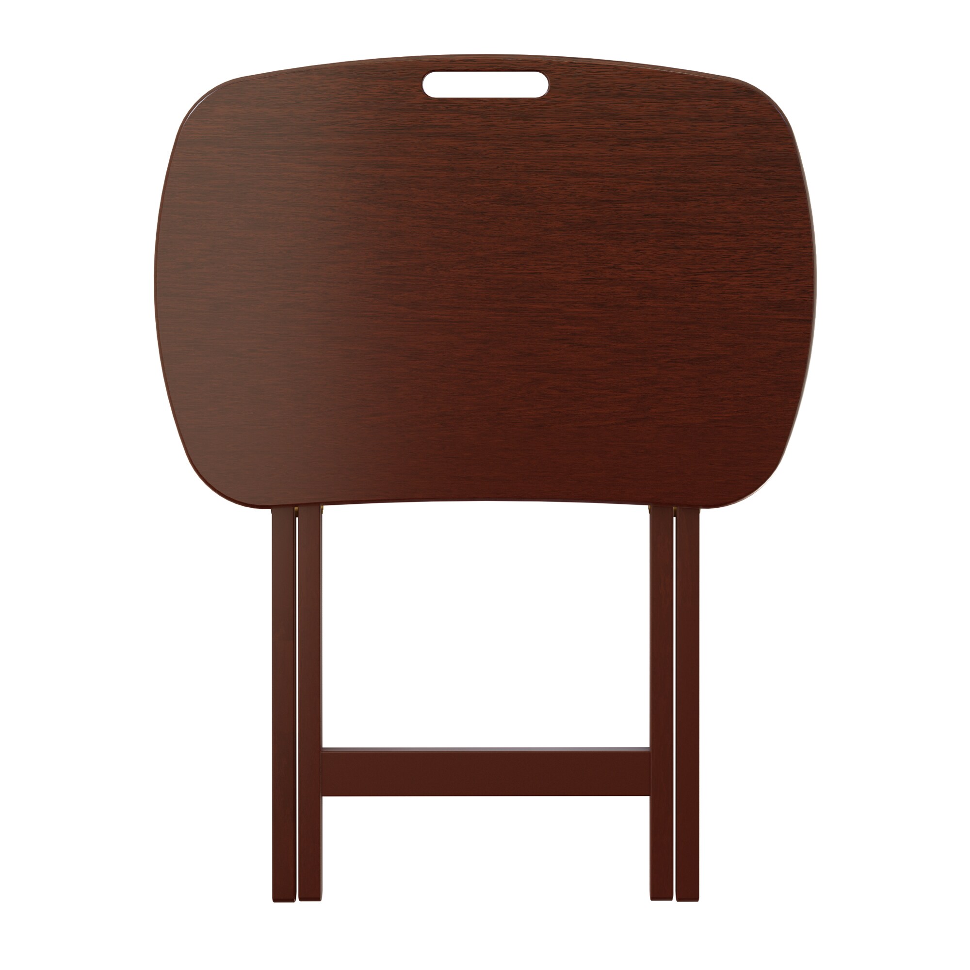 Transitional Walnut Brown 5-Pc Rectangular TV Table Set
