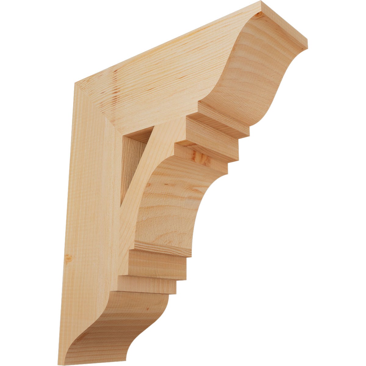 Ekena Millwork BKT06X18X22MRC01SDF Merced traditional smooth 5-1/2-in x 18-in x 22-in Douglas fir Brown Wood Standard bracket