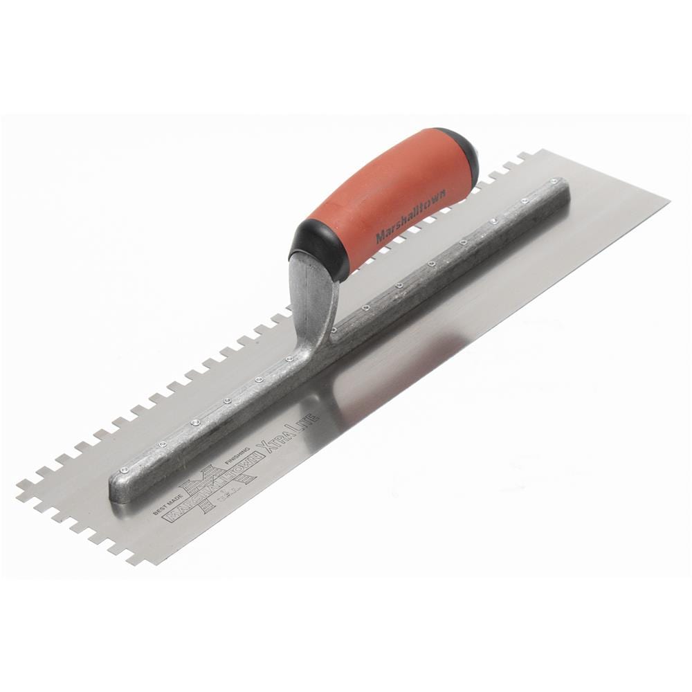 Marshalltown 710SD-L 1/4-in x 1/4-in x 1/4-in Ground Steel Square Notch Ceramic Floor Trowel
