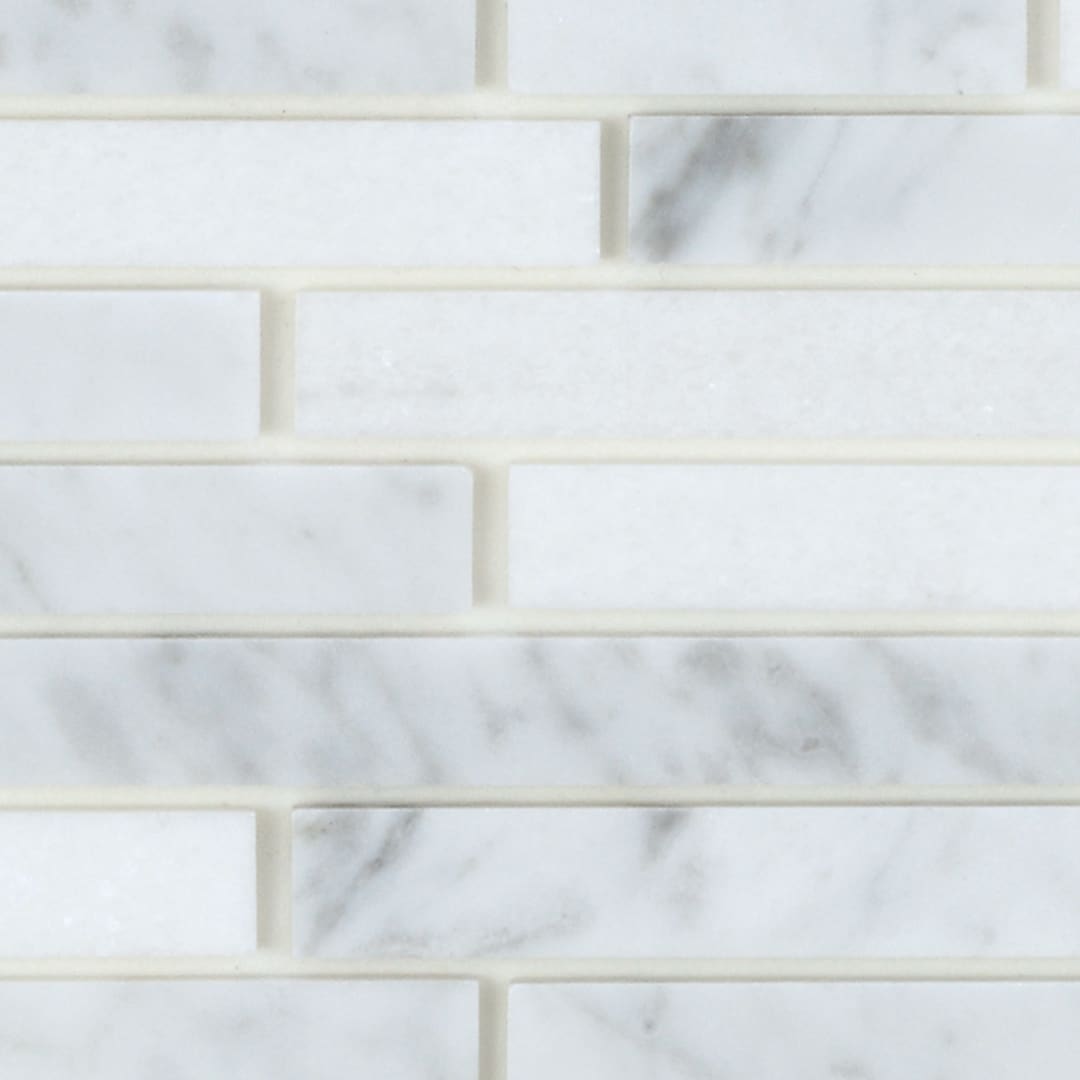 SpeedTiles SAM-IS000NAR502 Sample- 2X Faster White and Gray 4-in x 4-in Carrara-look Marble Look Wall Tile