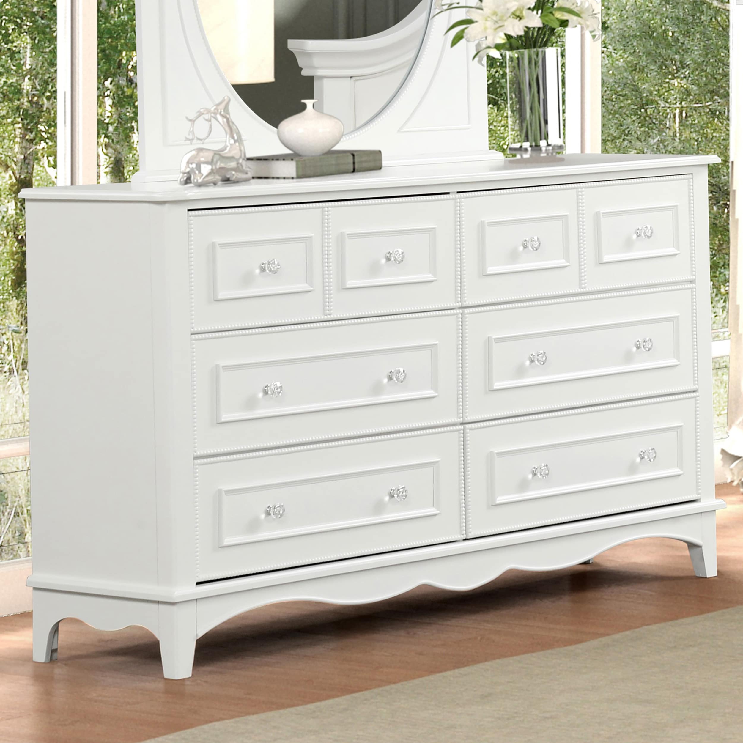 Furniture of America IDF-N7456WH-D Underhill White 6 -Drawer Standard dresser