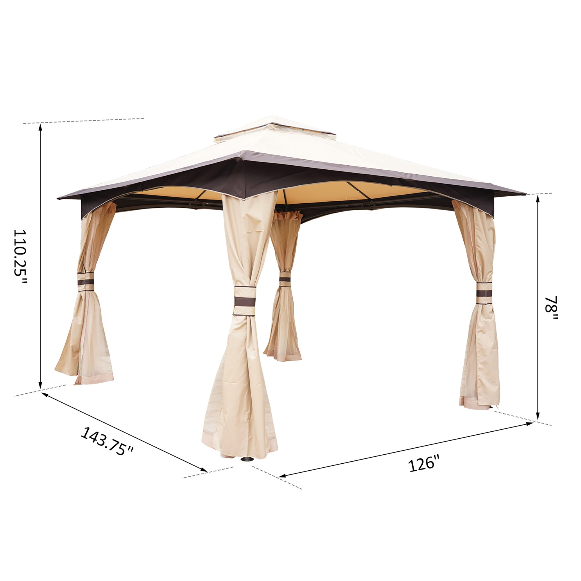Clihome CL-TP717SH00194BG Wood-Resin-Gazebos - View #4