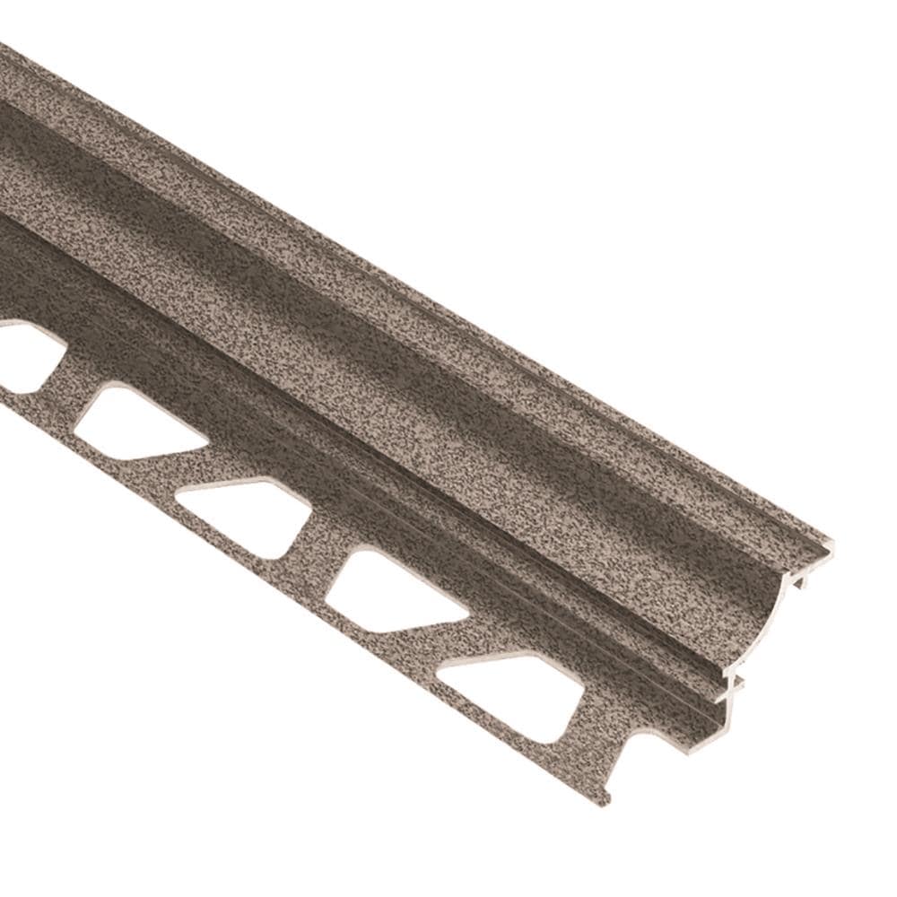 Schluter Systems AHK1S125TSSG Dilex-AHK 0.5-in W x 98.5-in L Stone grey textured color-coated aluminum Aluminum Cove base Tile Edge Trim