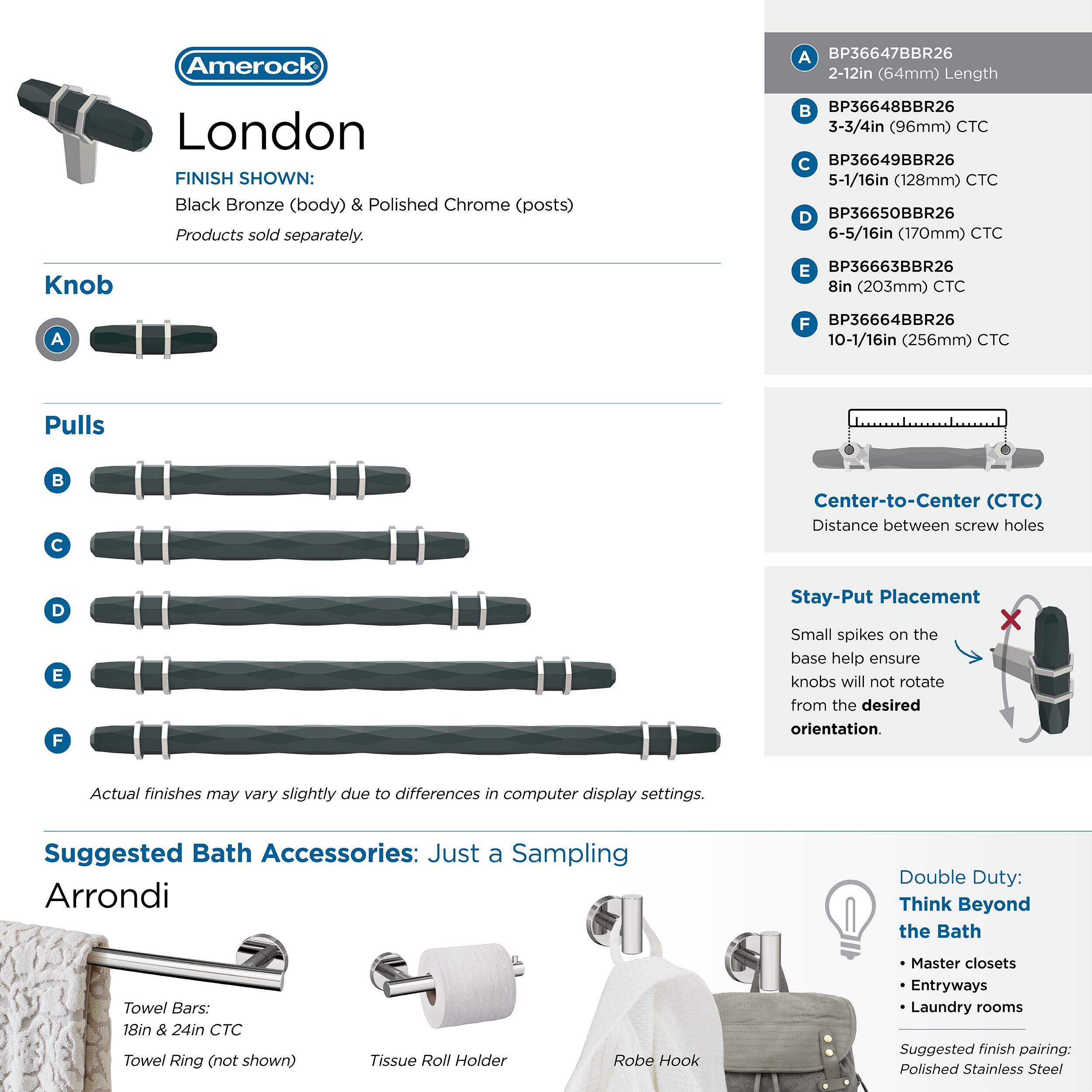 Amerock BP36647BBR26 Cabinet-Knobs - View #6