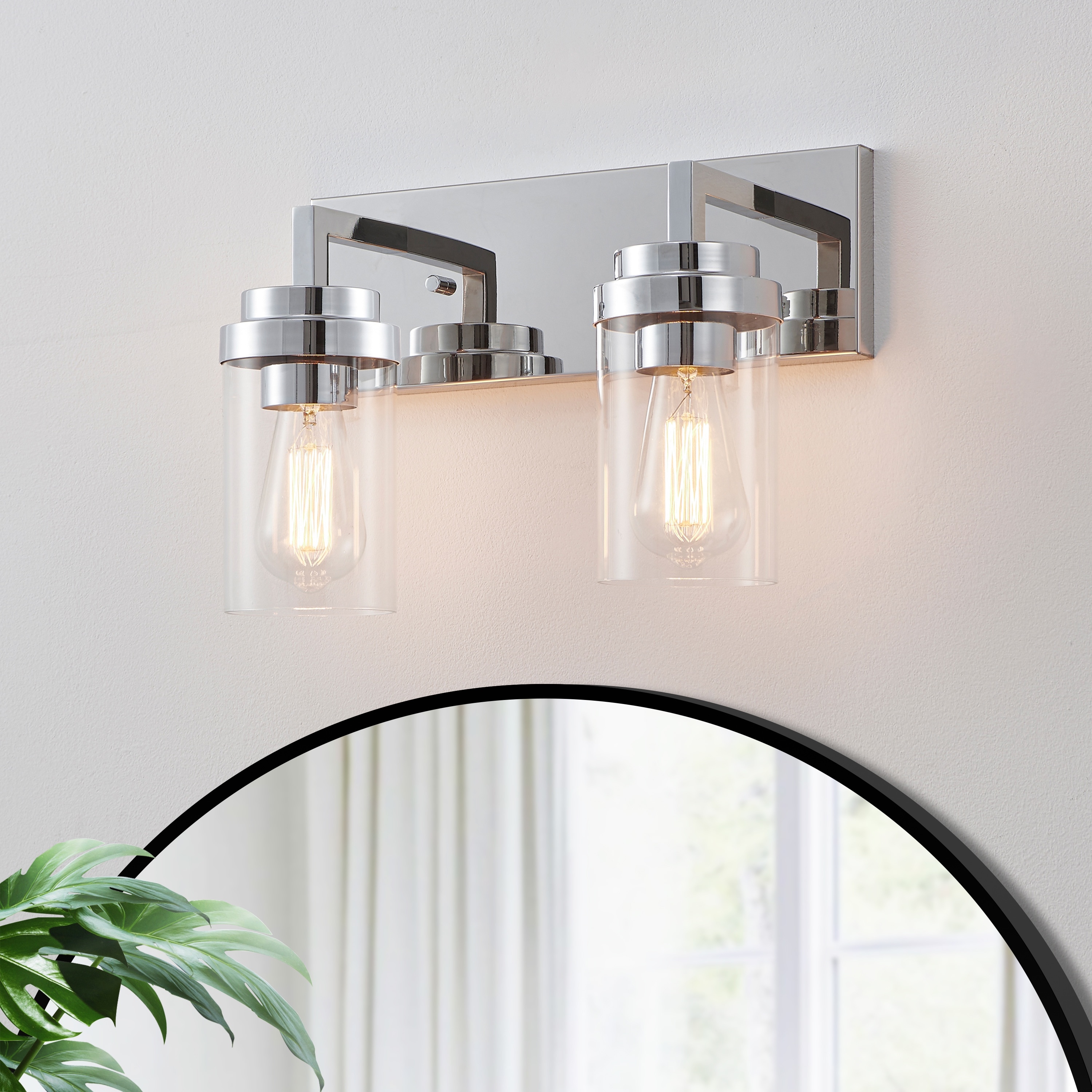 KAWOTI 21454 Olan 14-in 2 -Light Polished Chrome Modern/contemporary Vanity light