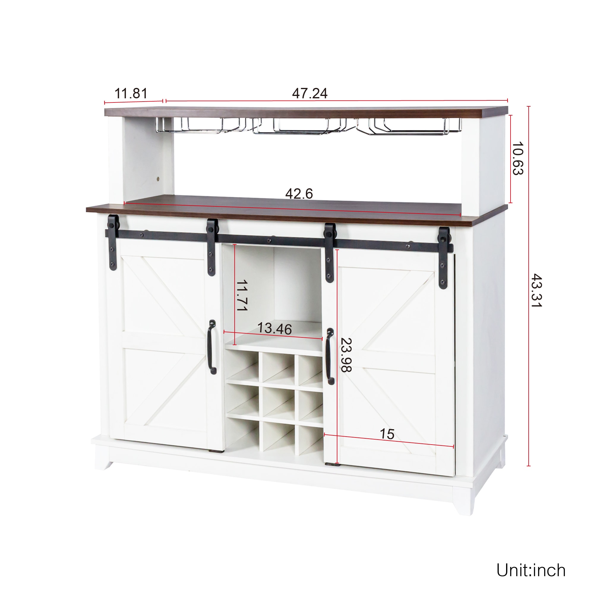 Mondawe MO-0013M-WH Dining-Kitchen-Storarge - View #3