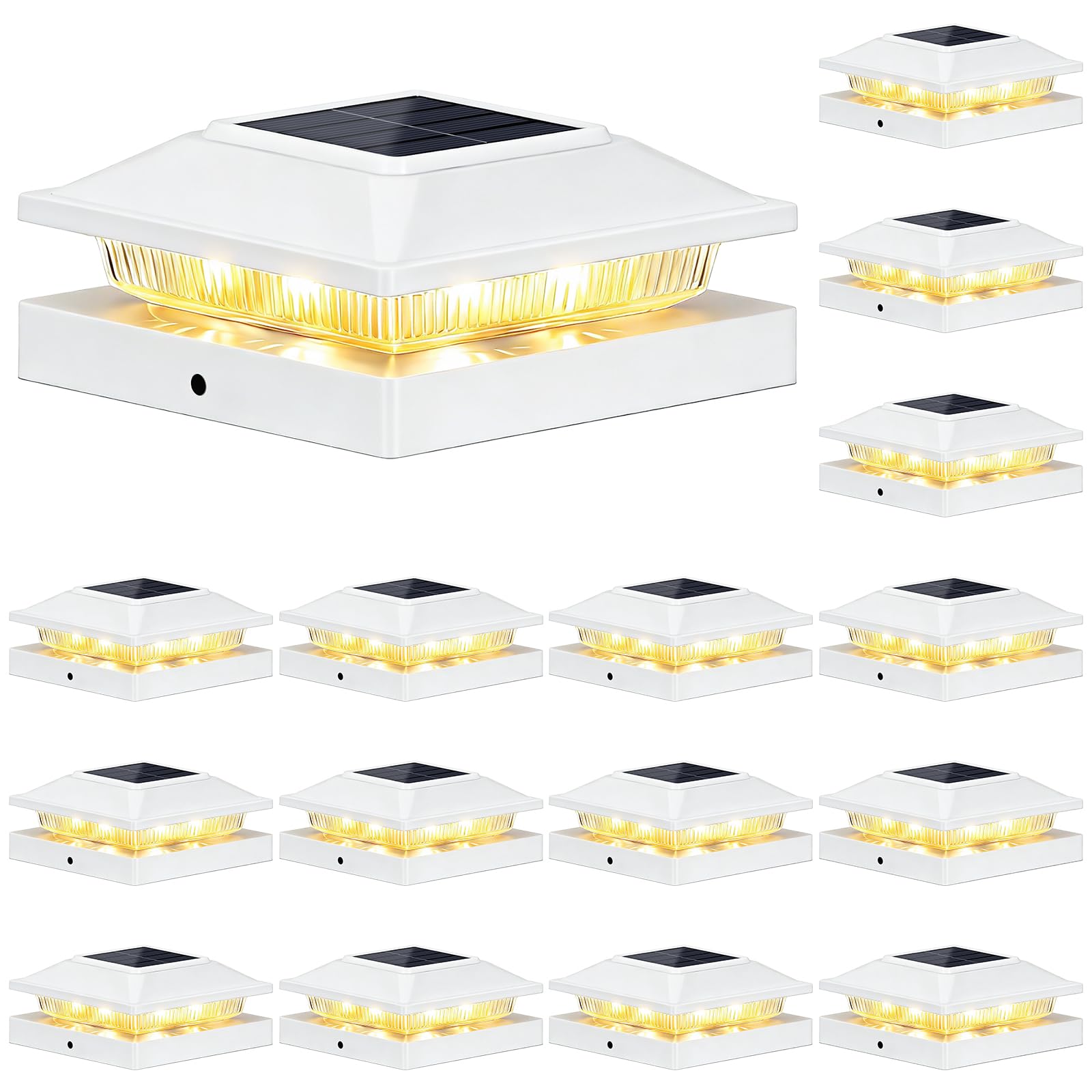IJBUHV Solar Cap Lights Post Fence Deck 16-Pack