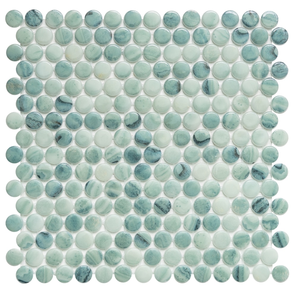 The Tile Life SPENNBLISLU Sample - Eterna Penny Lungomare 4-in x 4-in Glossy Glass Floor and Wall Tile