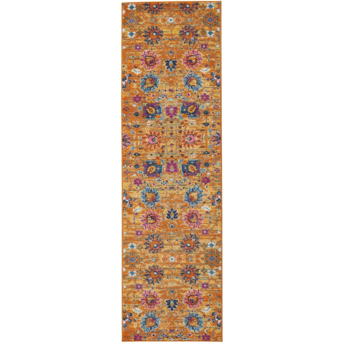 HomeRoots 4000385245 2 x 8 (ft) Polypropylene Sun Rectangular Indoor Floral Runner rug