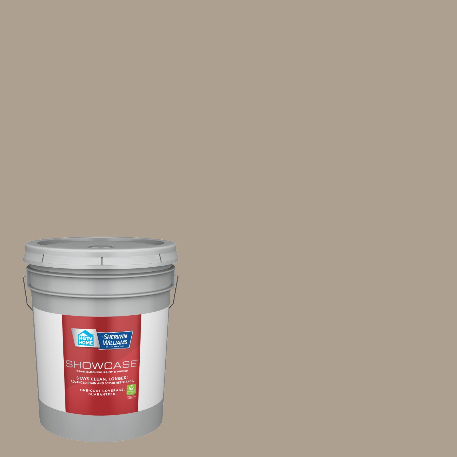 HGTV HOME by Sherwin-Williams HGSW3444-935245 Showcase Satin Living Greige HGSW3444 Acrylic Interior Paint Paint + Primer ( 5-gallon )