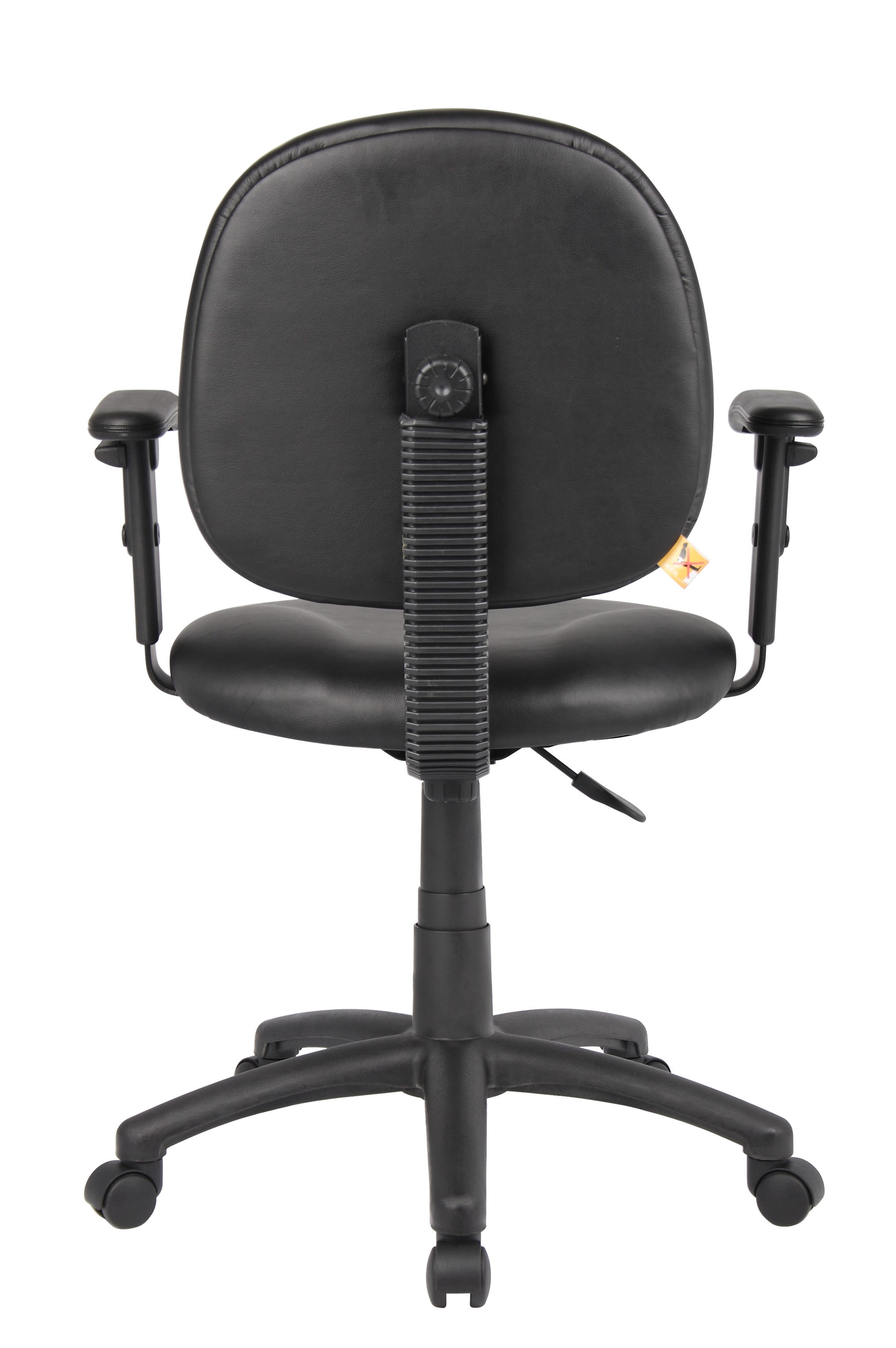 Black Ergonomic Vinyl Task Chair with Adjustable Arms