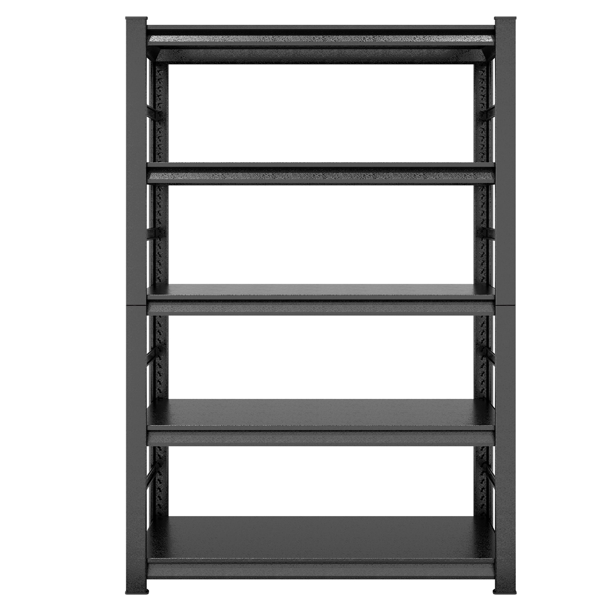 Kahomvis MOR-QPF2-203 Steel Heavy Duty 5 -Tier Utility shelving unit ( 47.2-in W x 23.6-in D x 72-in H ) ( Black , ( 300-lb lbs. Capacity Per Shelf )