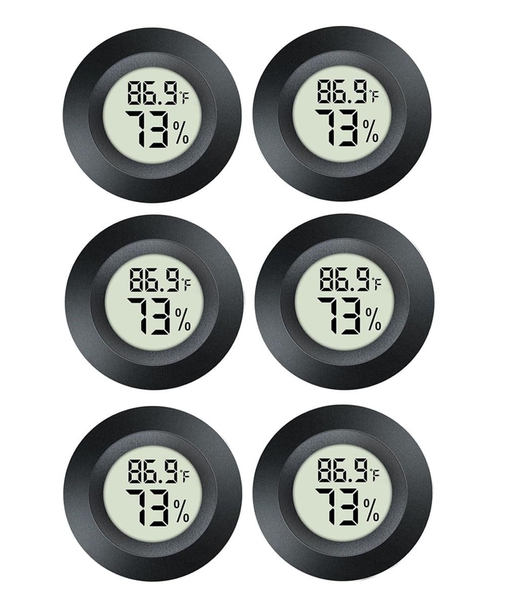 Justincity  6 pack digital hygrometer thermometer indoor outdoor humidity and temperature monitor for greenhouse terrarium aquarium home office