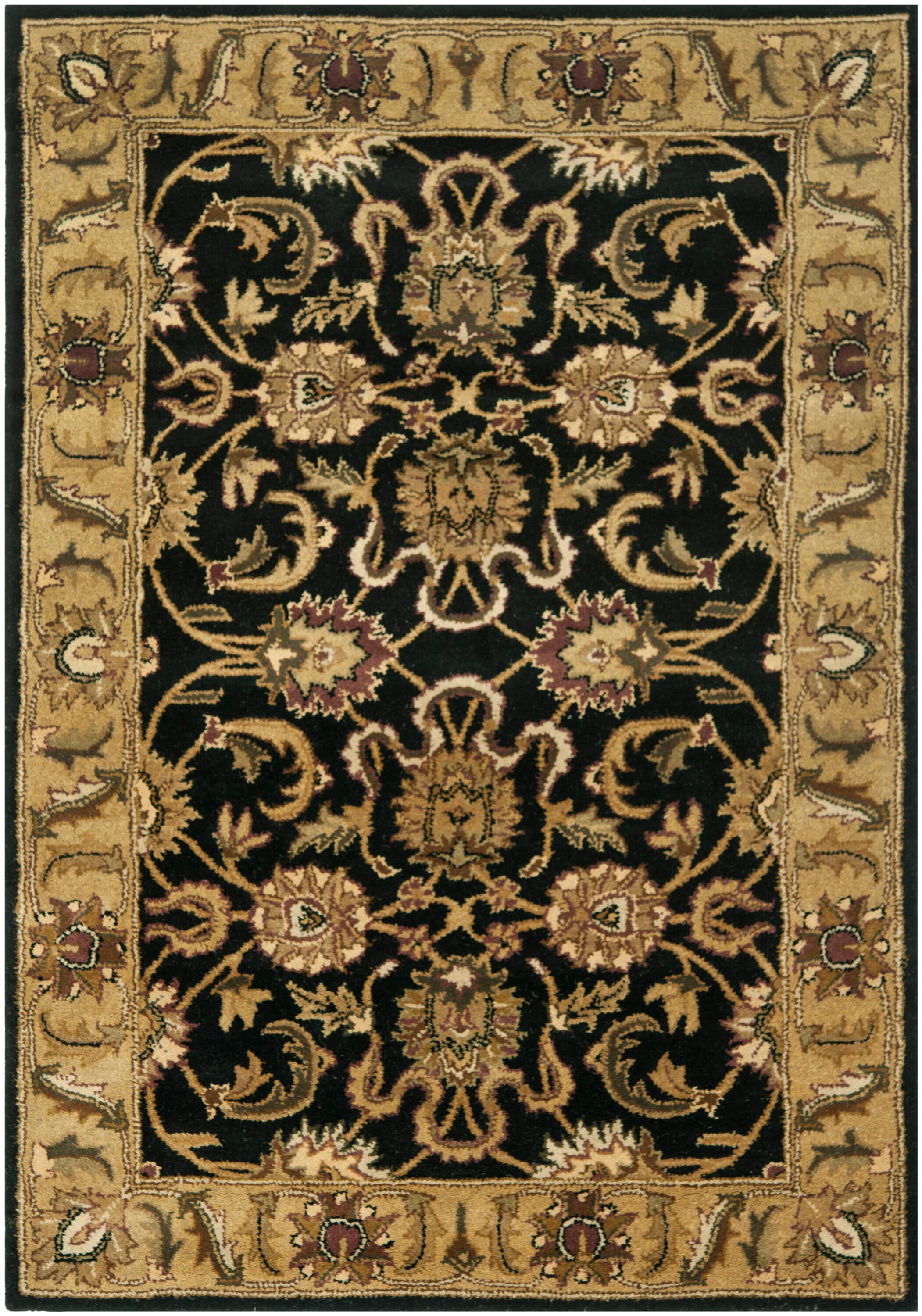 Classic Tufted Rug 252A Blk/Gld 4 x 6 Rectangular Area rug