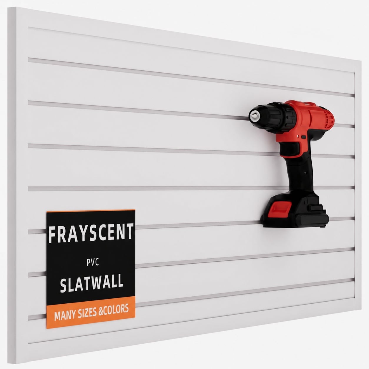 KHKFY  White PVC Slatwall Panel 4x2 ft Garage Storage System Mounted Wall Organizer Pegboard Tool Holder for Garage Shed Basement Workshop
