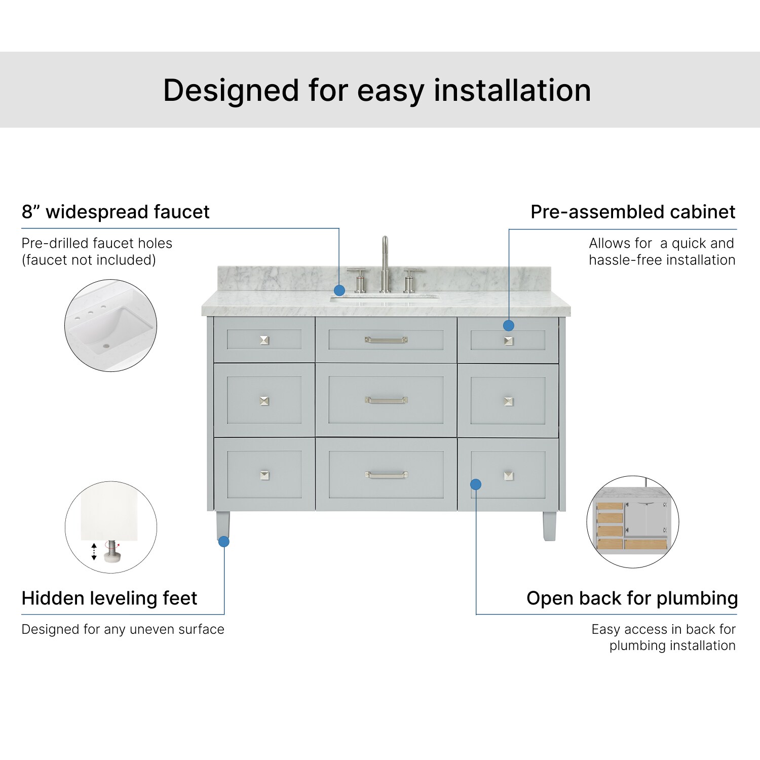 ARIEL B55CWRVOGRY Bath-Vanity-Combo - View #7