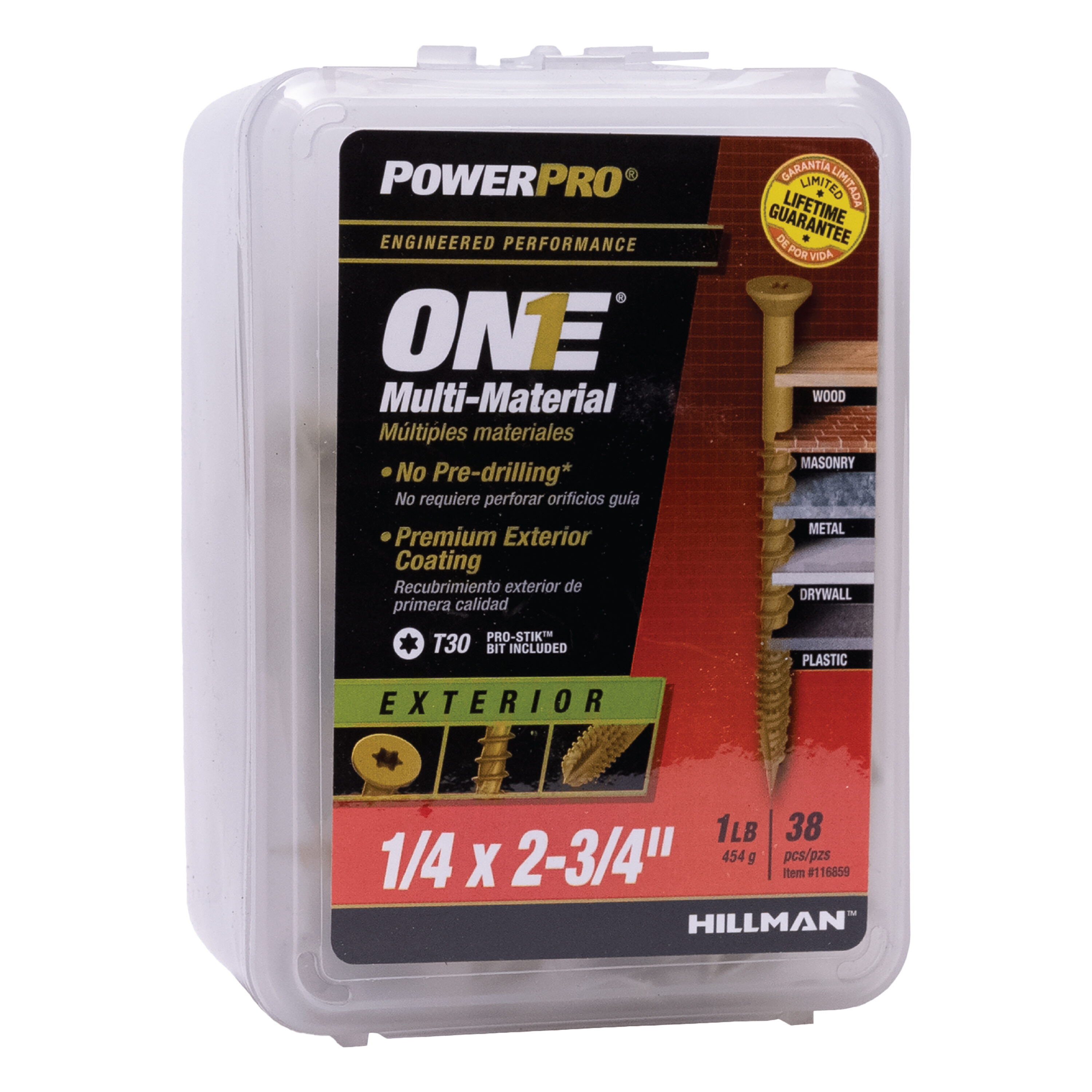 Power Pro 116859 One 1/4-in x 2-3/4-in Bronze Exterior Wood screws ( 38 -Per Box )