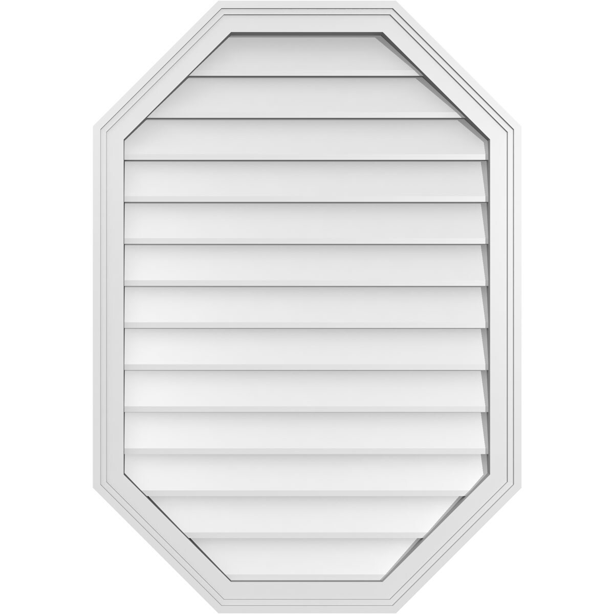 Ekena Millwork GVPOV28X4002SN 28-Inches x 40-Inches Off-white Octagon PVC Gable Louver Vent