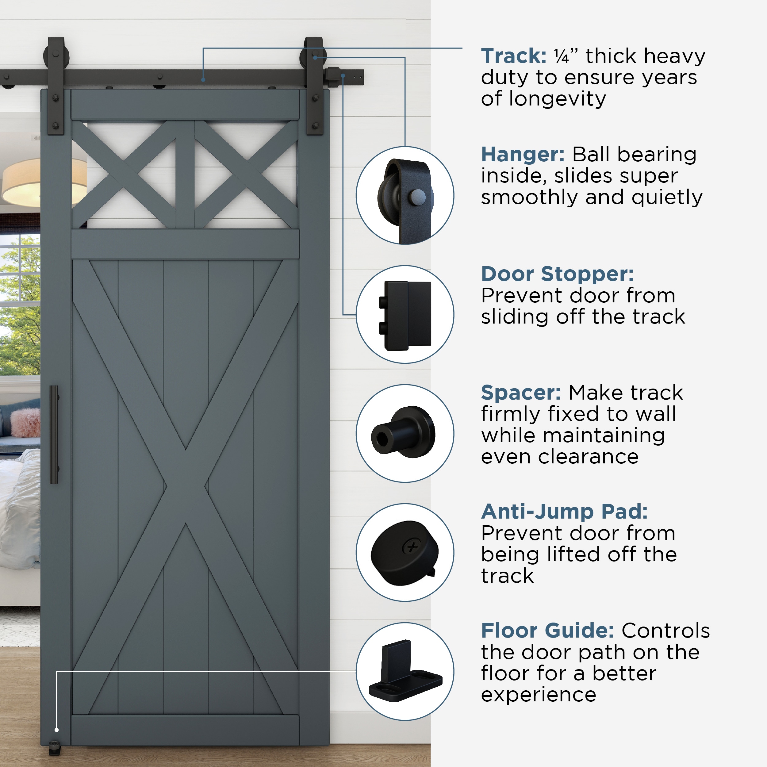 National Hardware N700-005 Barn-Door-Roller-Kits - View #5