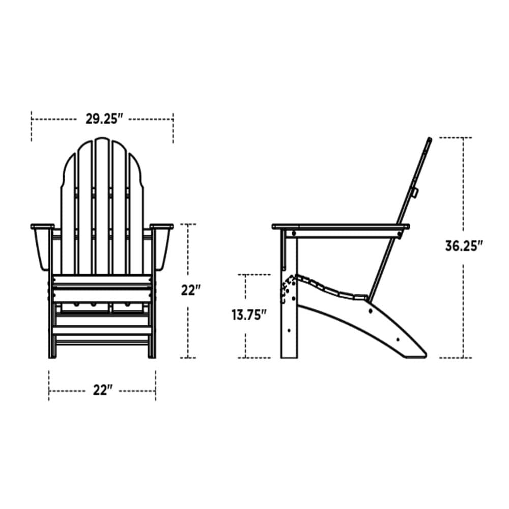 Trex Outdoor Furniture Seaport Aruba Hdpe Frame Stationary Adirondack ...