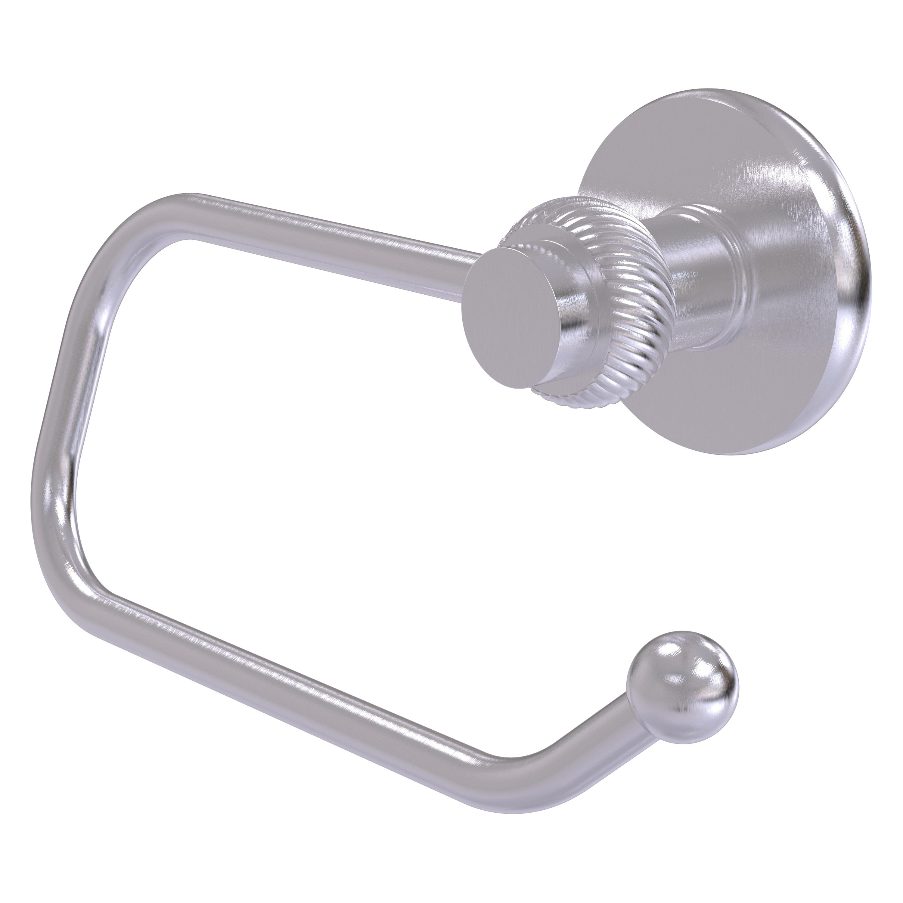 Allied Brass 924ET-SCH Mercury Satin Chrome Wall mount Single post Toilet Paper Holder 1 -Rolls with Storage