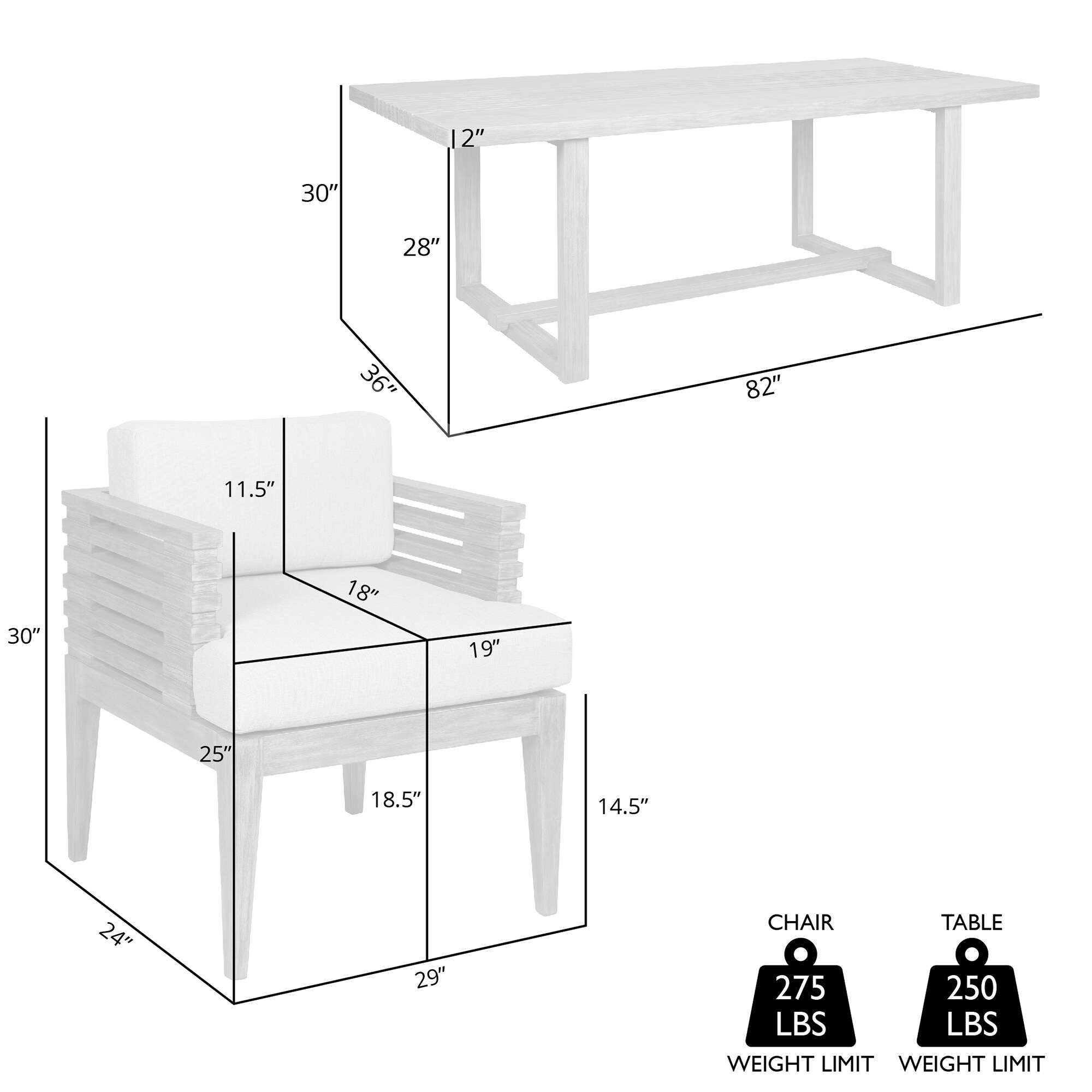 Armen Living SETVIDI7EUCTP Patio-Dining-Sets - View #8