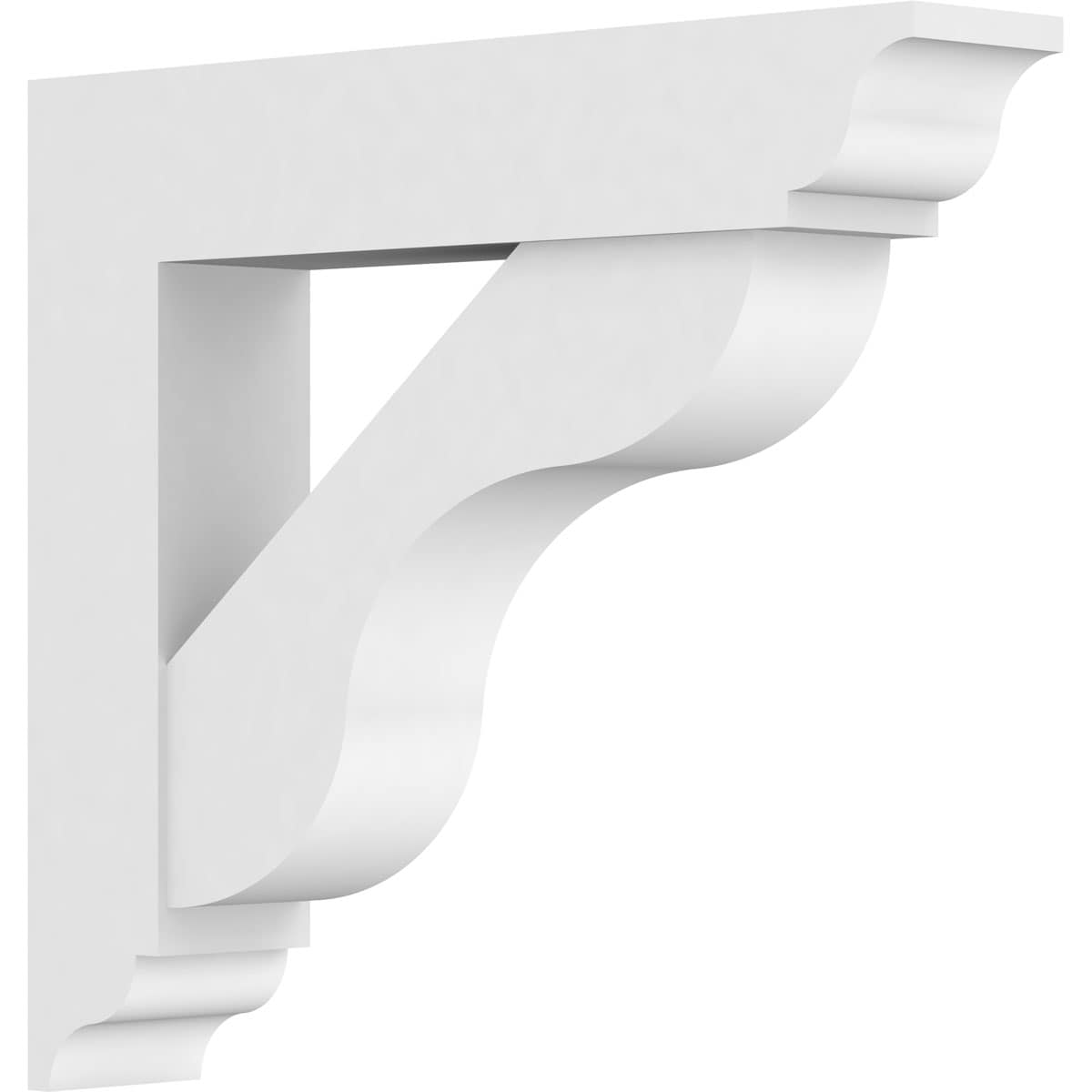 Ekena Millwork BKTP05X24X24CAR01 Standard Carmel 5-in x 24-in x 24-in White PVC Standard bracket