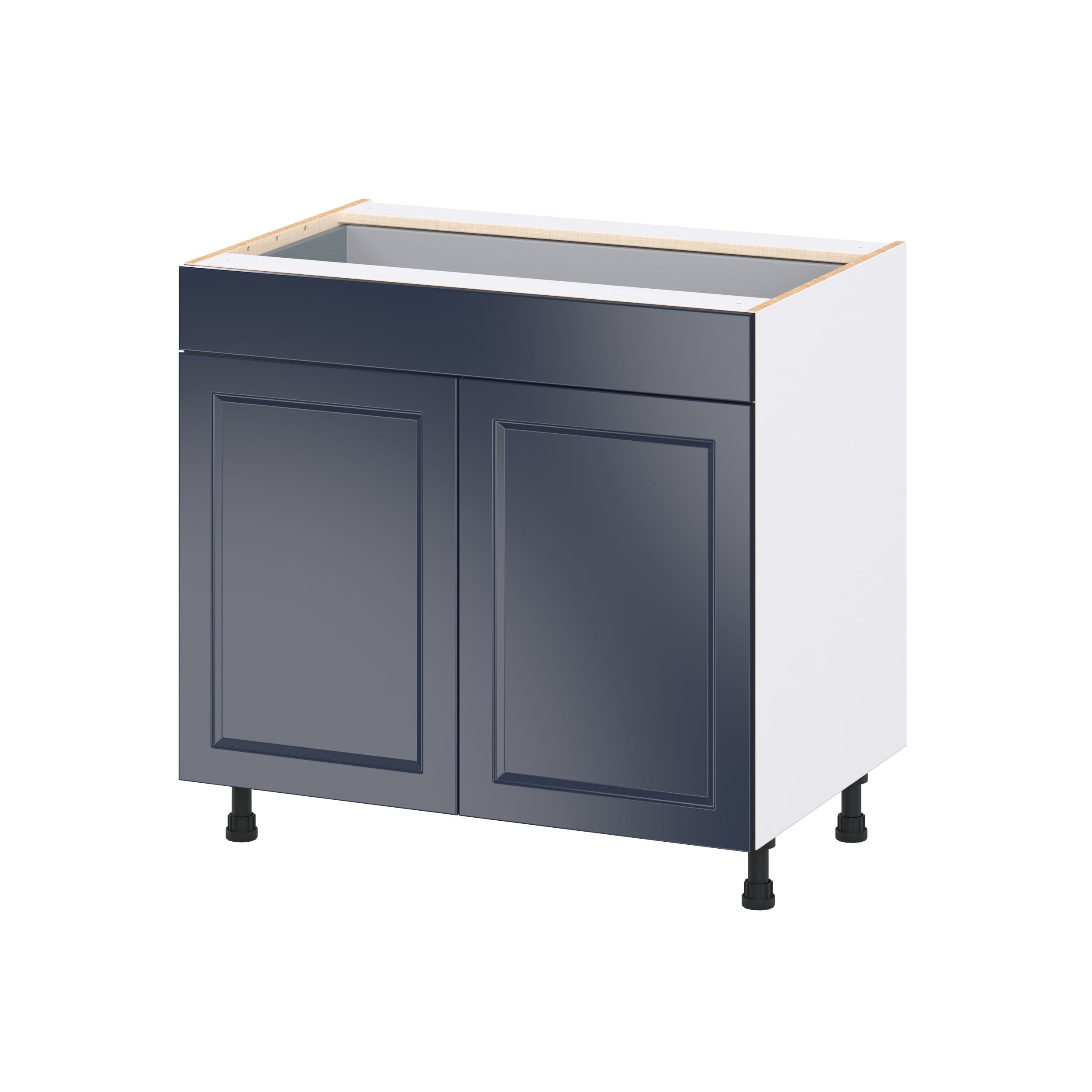 Hugo&Borg DSB36-LO Lorette 36-in W x 34.5-in H x 24.5-in D Navy Blue Base Fully assembled Cabinet Recessed Panel Shaker