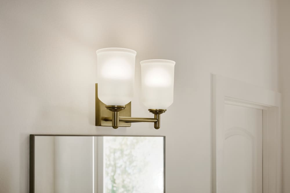 Kichler 45573NBR Shailene 12.5-in 2 -Light Gold Modern/contemporary Vanity light