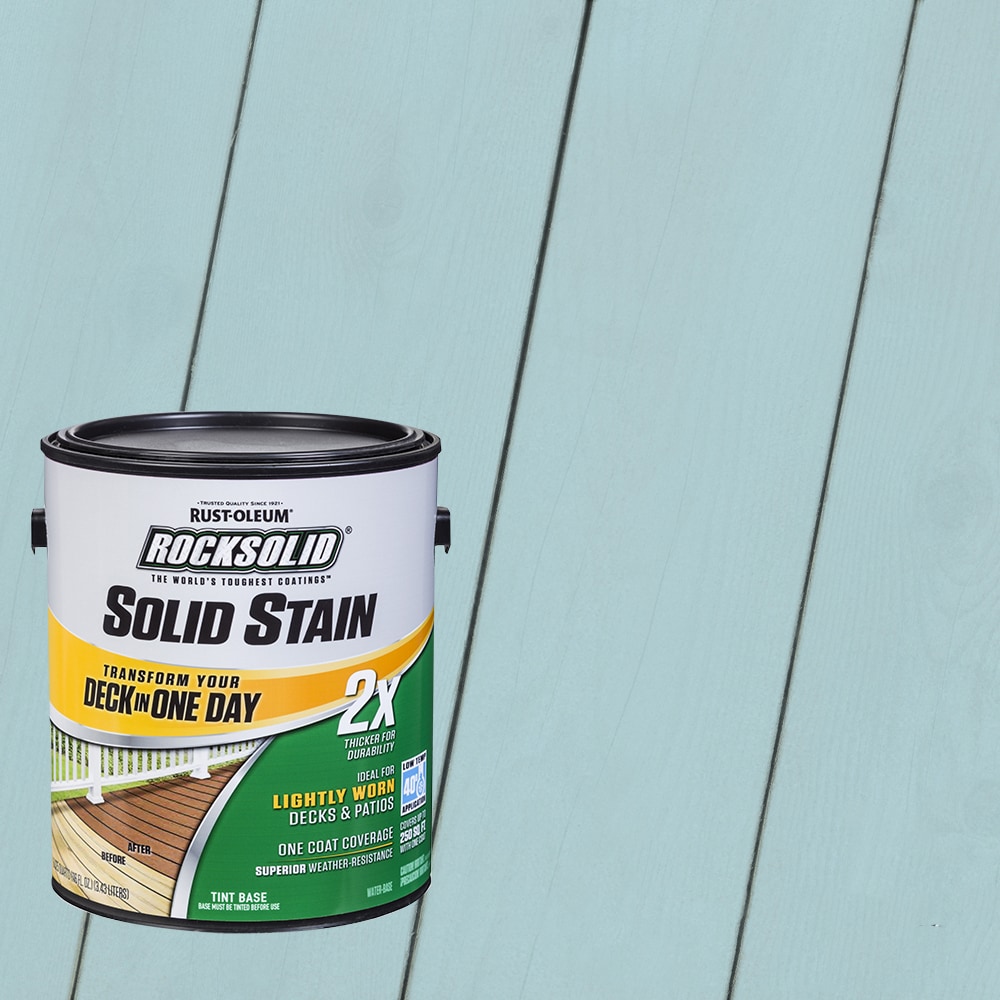 Rust-Oleum 319737T RockSolid 2X Solid Stain Pre-Tinted Blue Sky Solid Exterior Wood Stain and Sealer in One ( 1-gallon )