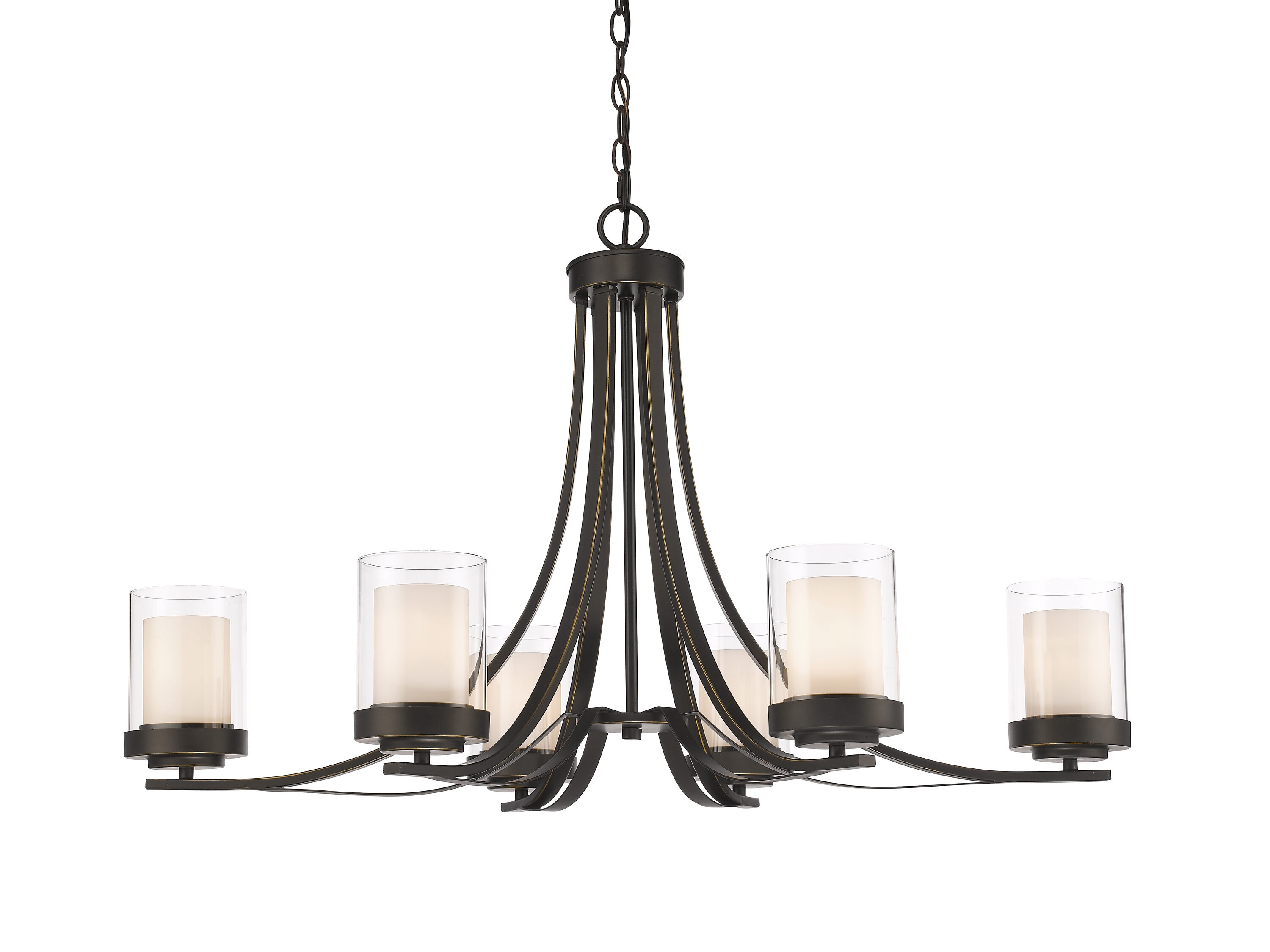 Z-Lite 426-6-OB Willow 6 -Light Antique Bronze Modern/contemporary For Use in Dining Rooms, Foyers, Kitchens, Living Rooms Chandelier
