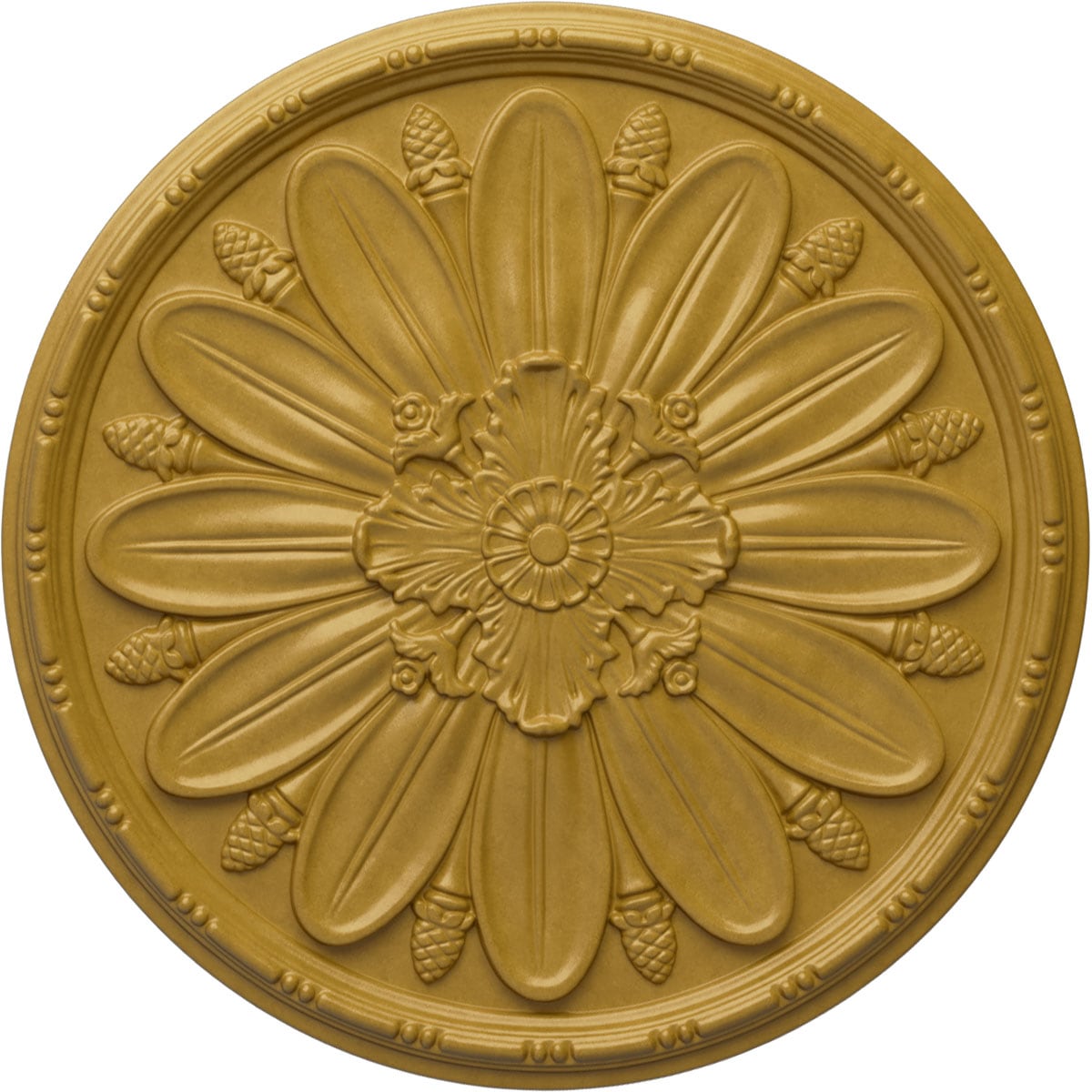 Ekena Millwork CM29FAIGS Fairfax 29.875-in W x 29.875-in L Painted Iridescent Gold Polyurethane Whole Ceiling Medallion