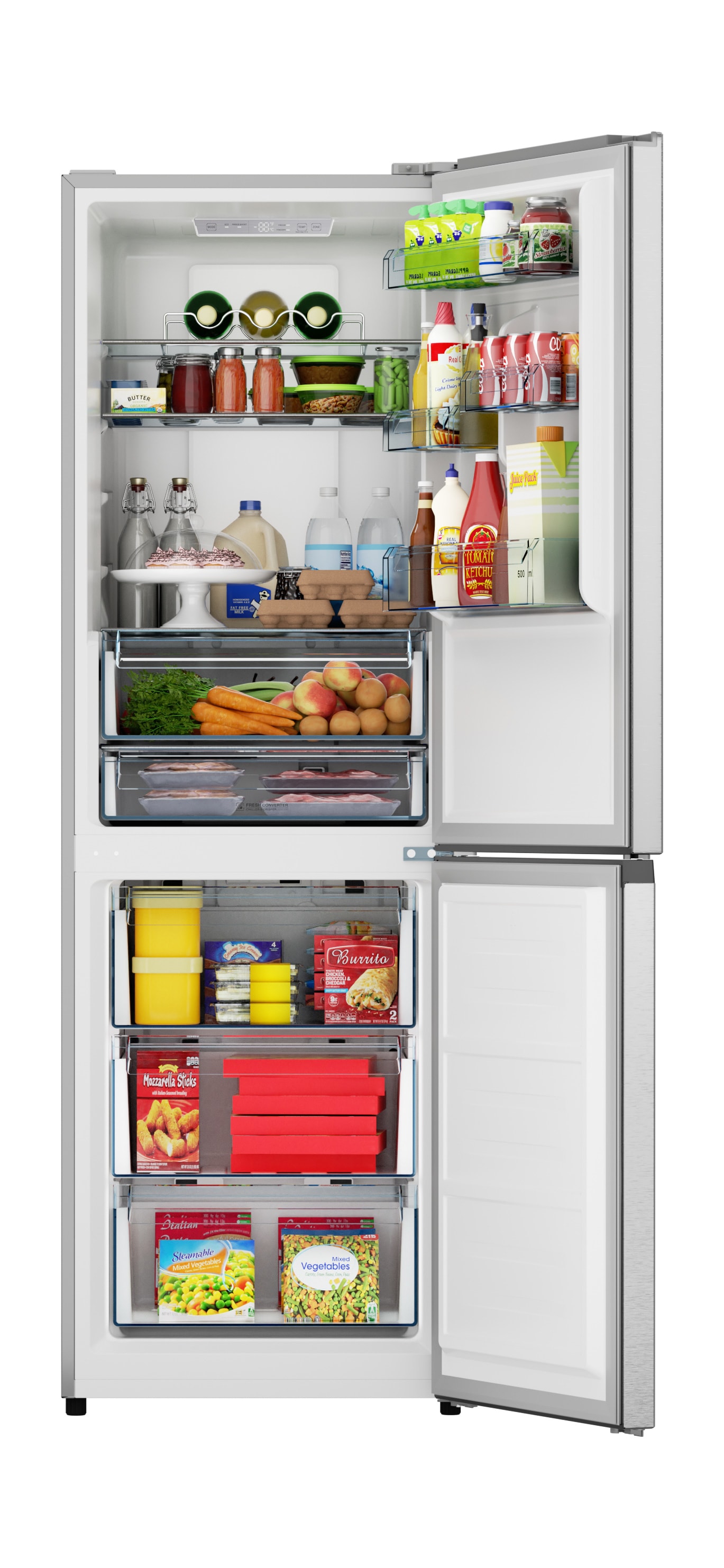 Steel) 11.5-cu ft (Stainless Refrigerators Bottom-Freezer the department Bottom-Freezer Refrigerator in Sharp at STAR ENERGY