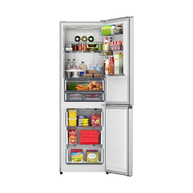 Sharp 11.5-cu ft Bottom-Freezer Refrigerator (Stainless Steel) ENERGY STAR  in the Bottom-Freezer Refrigerators department at