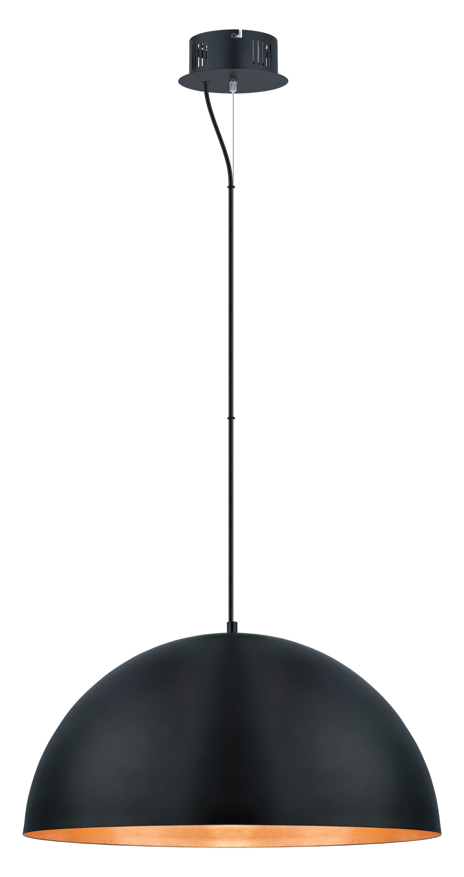 Gaetano 72" Black and Gold LED Bowl Pendant Light