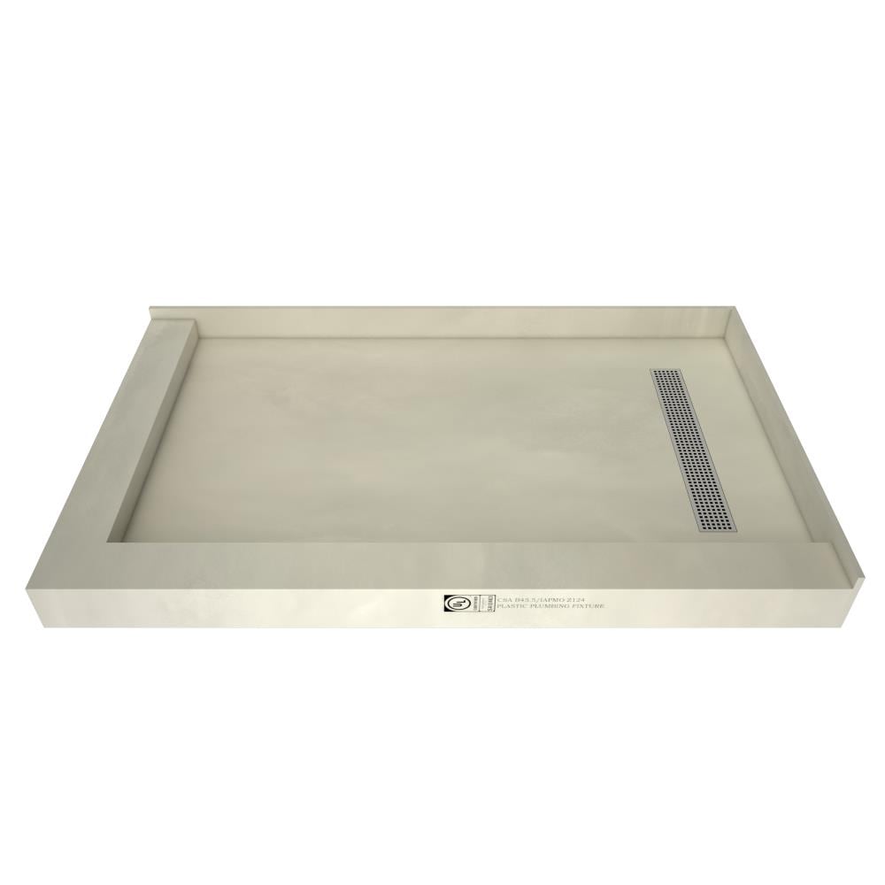 Tile Redi RT4248RDL-PVC-SQPC 42-in W x 48-in L x 5.75-in H Made For Tile Rectangle Shower Pan Base (Right Drain)