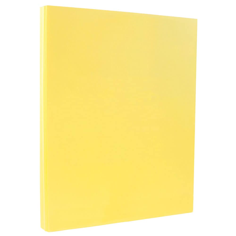 Canary Yellow Vellum Bristol Index 110lb 8.5 x 11 Cardstock - 50 Pack - by Jam Paper