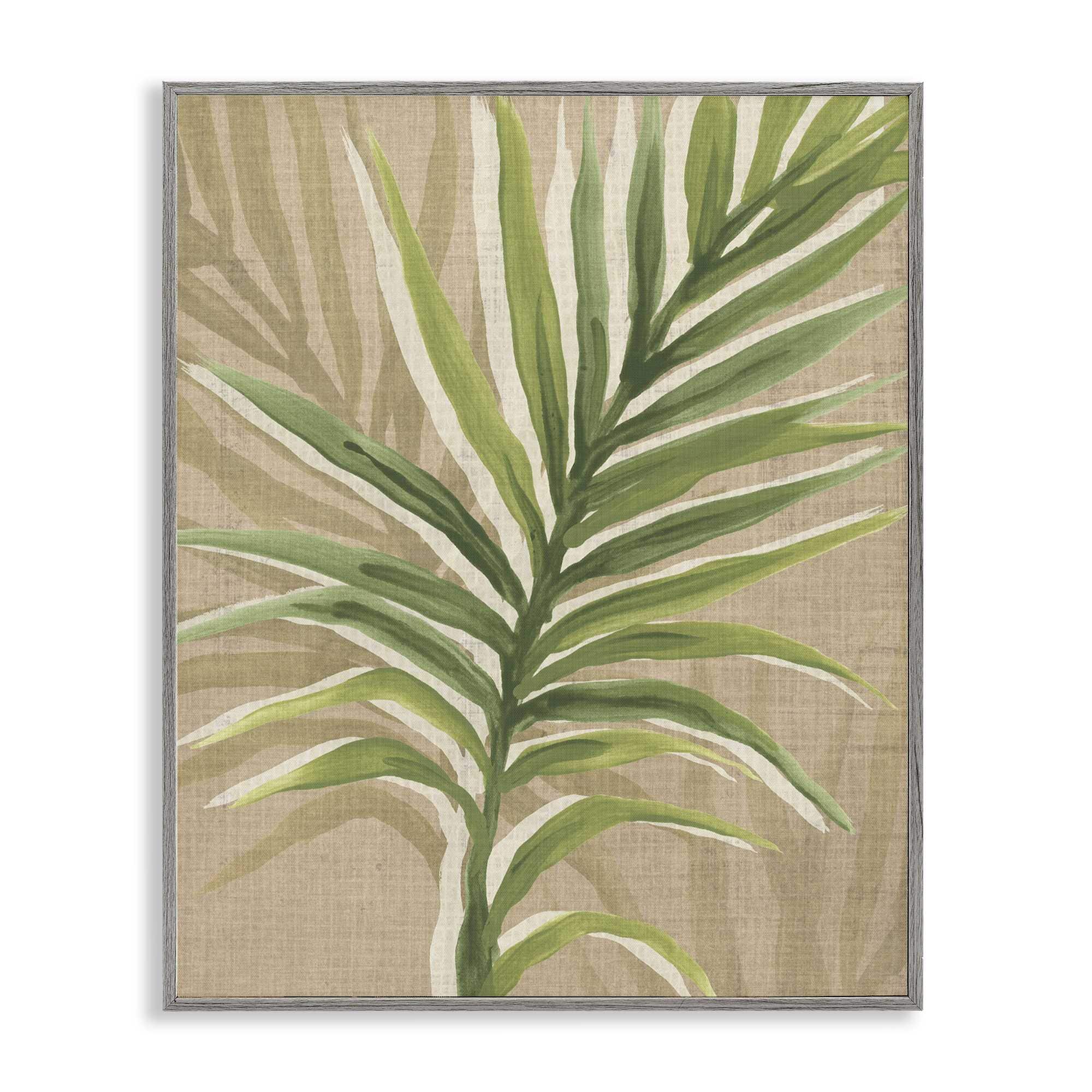 Stupell Industries BS-396-GFF-24X30 Rustic Palm Plant Gray Framed Giclee Art By June Erica Vess 24 x 30